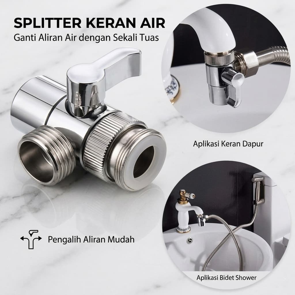 Splitter Keran Air Sink Diverter Valve Water Tap Connector - CHITOP Splitter Keran Air Sink Diverter Valve Water Tap Connector - CH22 HZBISV_SILVER Splitter Keran Air Sink Diverter Valve Water Tap Connector - CHITOP Splitter Keran Air Sink Diverter Valve Water Tap Connector - CH22 HZBISV_SILVER