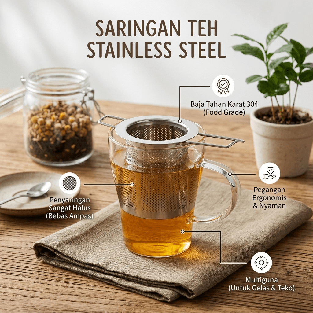 Saringan Teh Stainless Steel Reusable Filter Tea Strainer - MEXQCH Saringan Teh Stainless Steel Reusable Filter Tea Strainer - JXI304 HKHZSV_SILVER Saringan Teh Stainless Steel Reusable Filter Tea Strainer - MEXQCH Saringan Teh Stainless Steel Reusable Filter Tea Strainer - JXI304 HKHZSV_SILVER