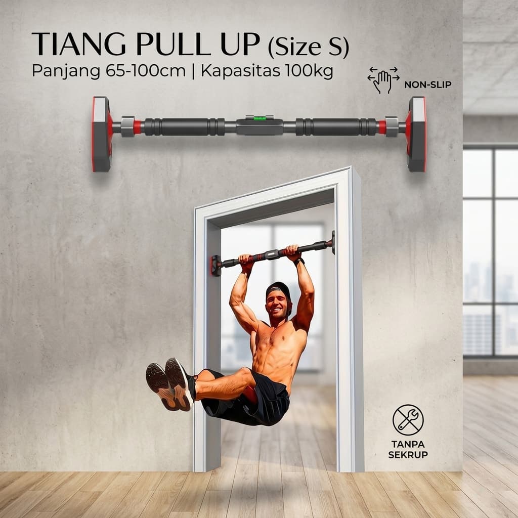 Tiang Latihan Pull Up Pintu Bar Indoor Household Fitness Equipment - PBP Tiang Latihan Pull Up Pintu Bar Indoor Household Fitness Equipment - PBP01 SE6MBK_S_HITAM Tiang Latihan Pull Up Pintu Bar Indoor Household Fitness Equipment - PBP Tiang Latihan Pull Up Pintu Bar Indoor Household Fitness Equipment - PBP01 SE6MBK_S_HITAM