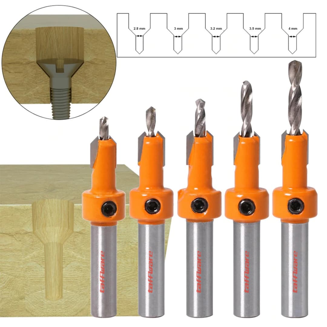 Mata Bor Kayu Pelubang Drat Baut Bit Router 8mm 5 PCS