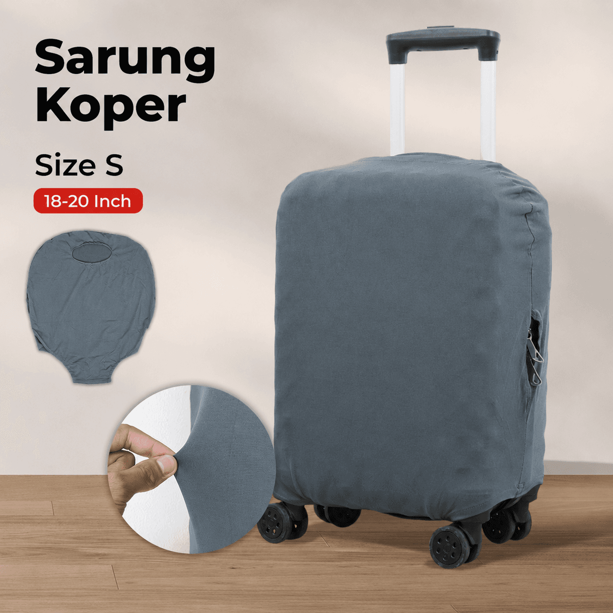 Sarung Koper Cover Bahan Poliester Elastis Ukuran 18 20 22 24 26 30 32 Inch Lengkap - GengLi Sarung Koper Elastis Poliester Spandek Luggage Cover Size S - GL-21 TP6NGY_GRAY Sarung Koper Cover Bahan Poliester Elastis Ukuran 18 20 22 24 26 30 32 Inch Lengkap - GengLi Sarung Koper Elastis Poliester Spandek Luggage Cover Size S - GL-21 TP6NGY_GRAY