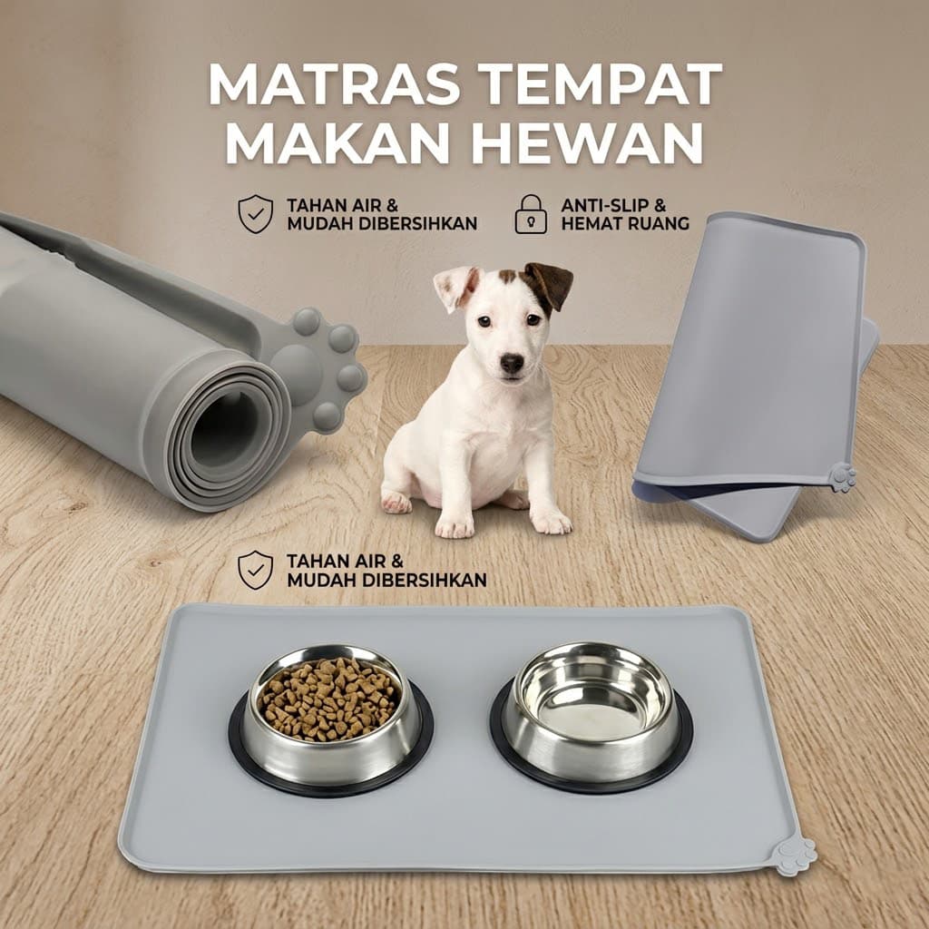 Matras Tempat Makan Hewan Peliharaan Anjing Food Mat