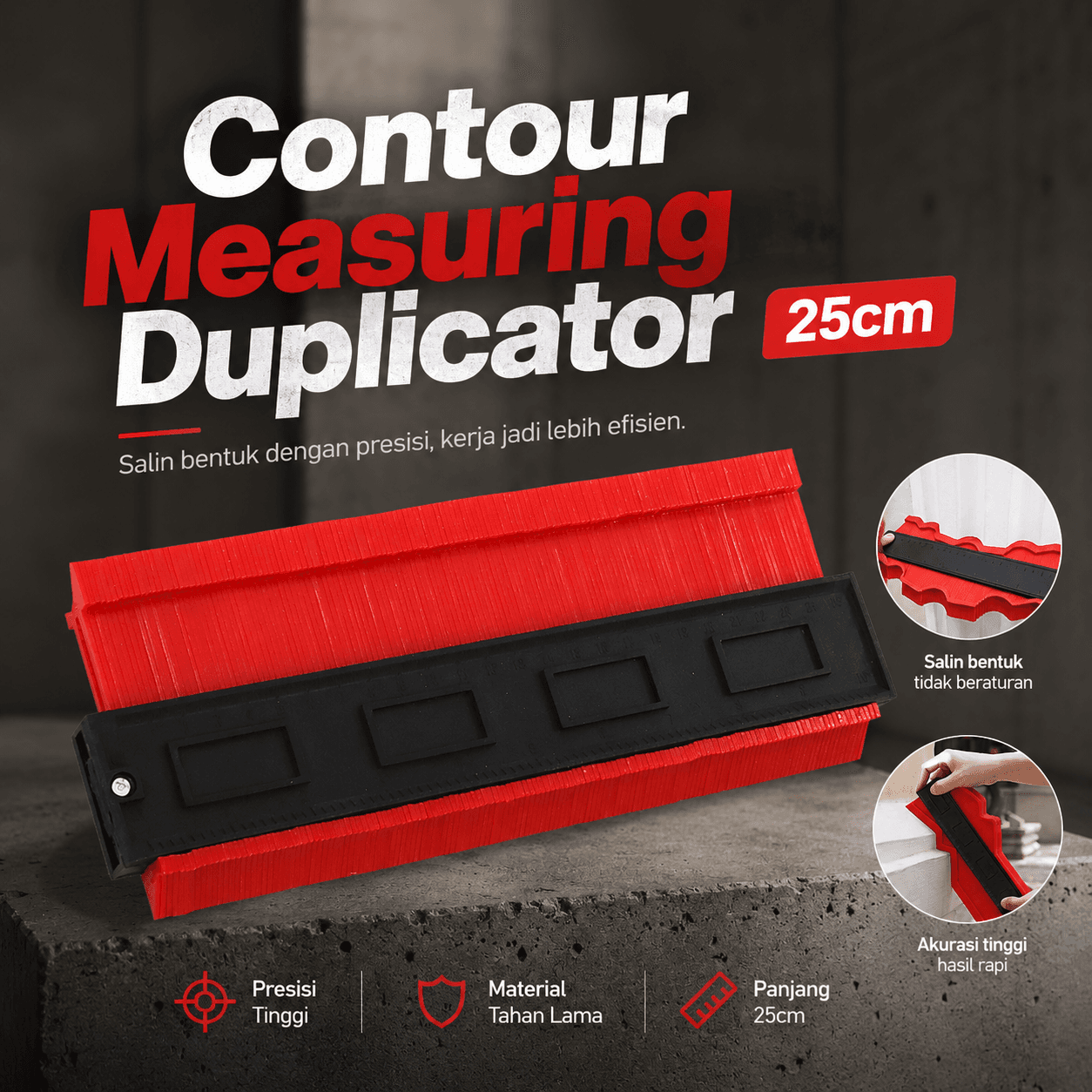 Contour Measuring Device Profile Copy Gauge Duplicator 25cm