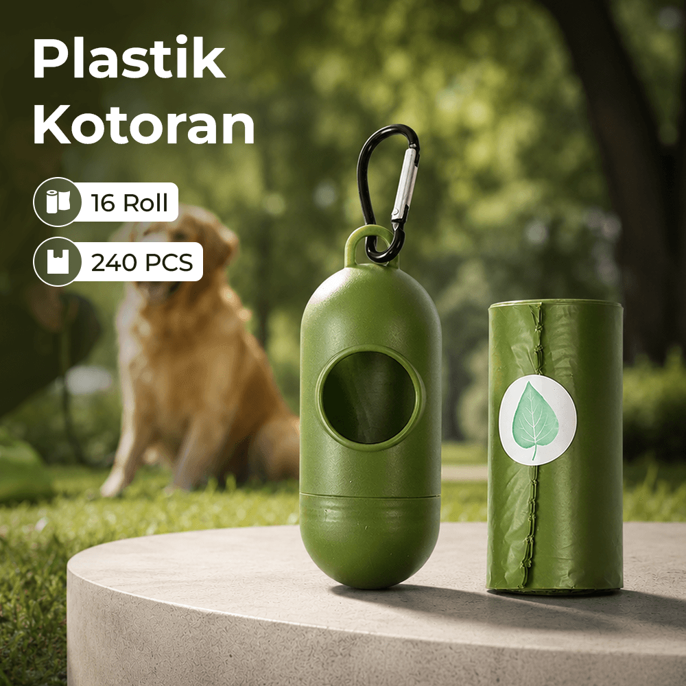 Plastik Kotoran Binatang Anjing Poop Bags 16 Roll with Dispenser
