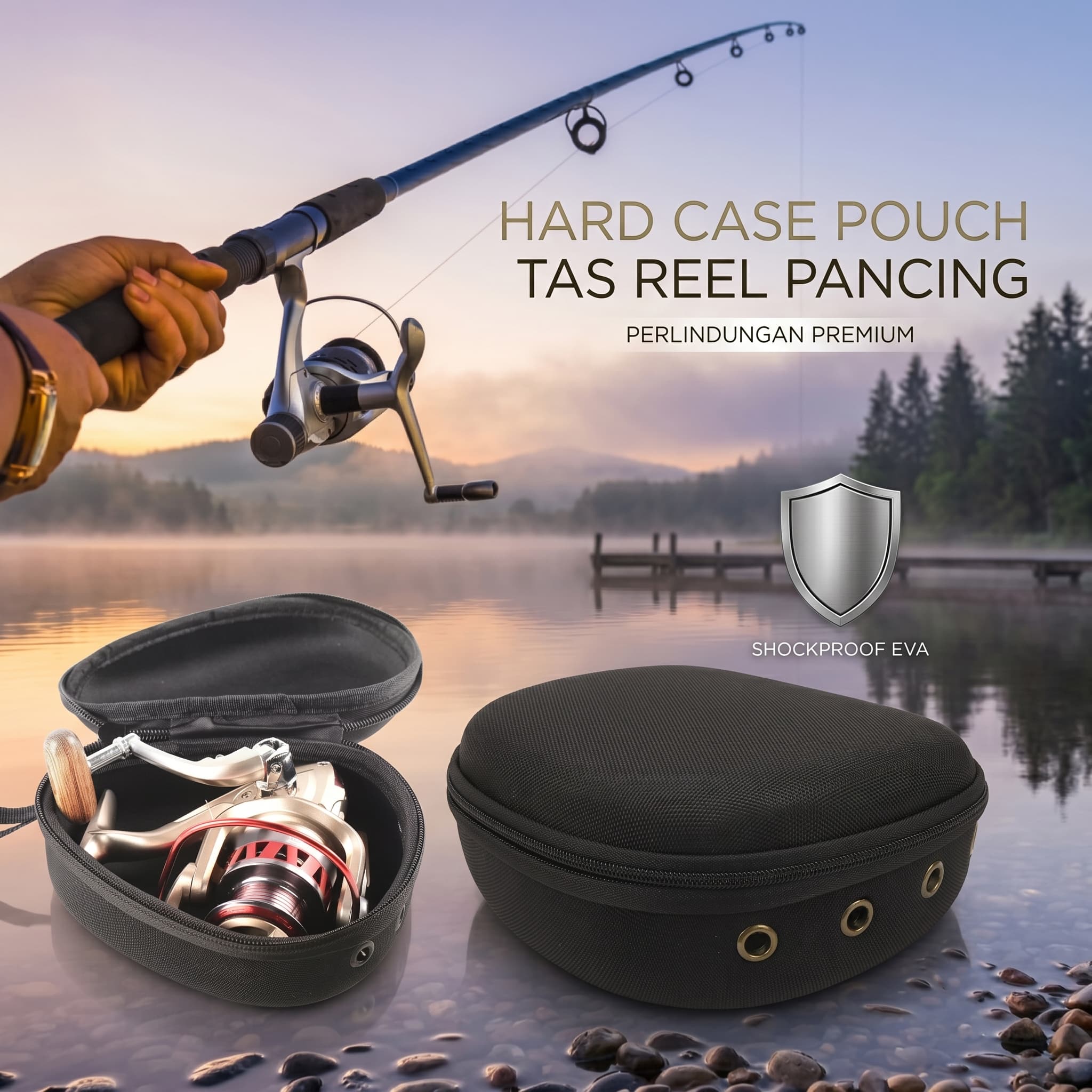 Hard Case Pouch Tas Memancing Khusus Reel Pancing