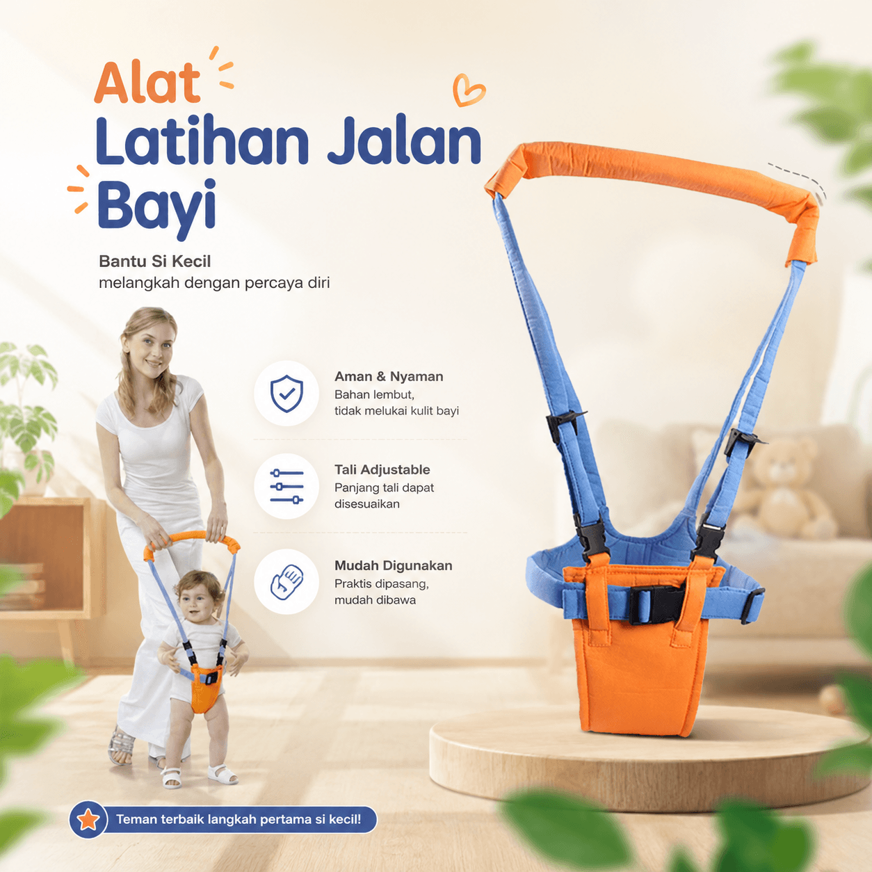 MoonWalker Alat Latihan Jalan Bayi Baby Assistant Harnesses - MoonWalker Alat Latihan Jalan Bayi Baby Assistant Harnesses - MW048 HZX2OR_OREN MoonWalker Alat Latihan Jalan Bayi Baby Assistant Harnesses - MoonWalker Alat Latihan Jalan Bayi Baby Assistant Harnesses - MW048 HZX2OR_OREN