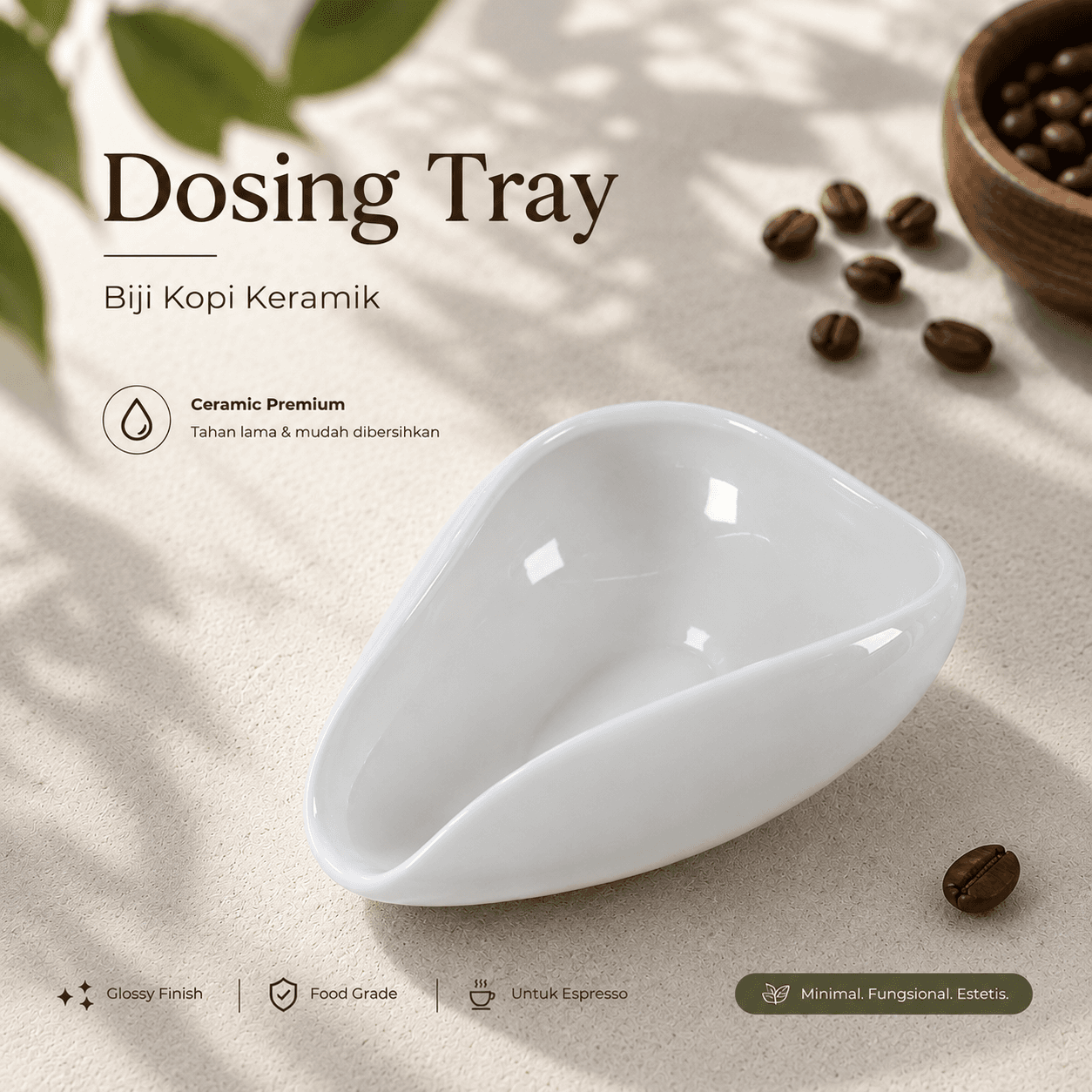 Coffee Dosing Tray Mangkok Takar Biji Kopi Keramik