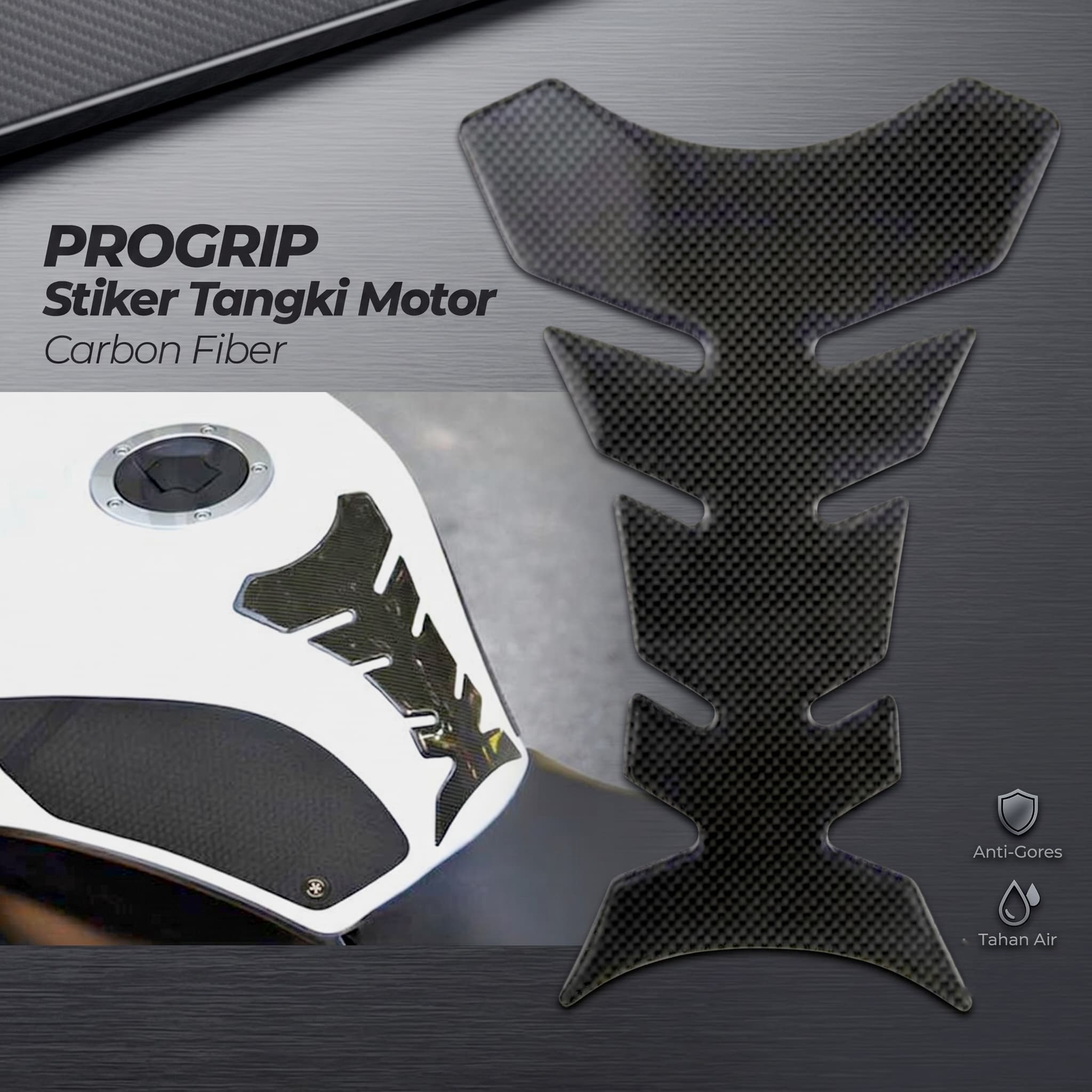 Tankpad Stiker Tangki Motor Carbon Fiber