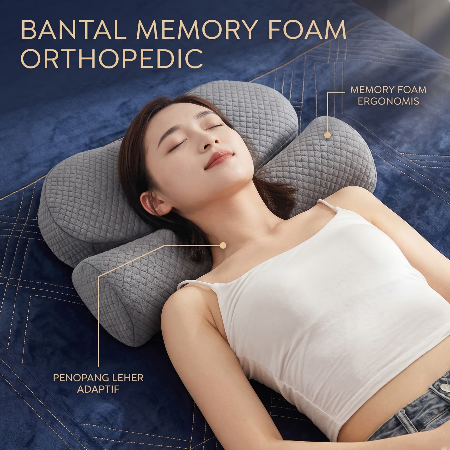 Bantal Memory Foam Orthopedic Pillow Reboud Detachable - ABADO Bantal Memory Foam Orthopedic Pillow Rebound Detachable - AB50 HT52DG_DARK_GRAY Bantal Memory Foam Orthopedic Pillow Reboud Detachable - ABADO Bantal Memory Foam Orthopedic Pillow Rebound Detachable - AB50 HT52DG_DARK_GRAY