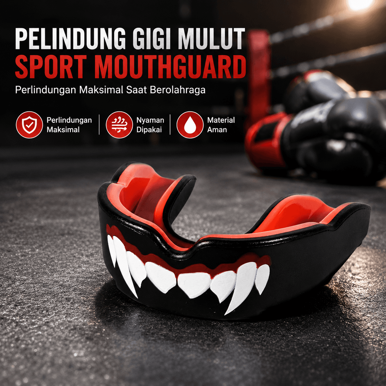 Pelindung Gigi Mulut Boxing Mouthguard Olahraga Beladiri Tinju