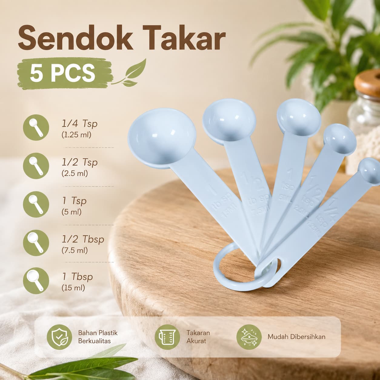 Sendok Takar Cup Measuring Spoon 5 PCS