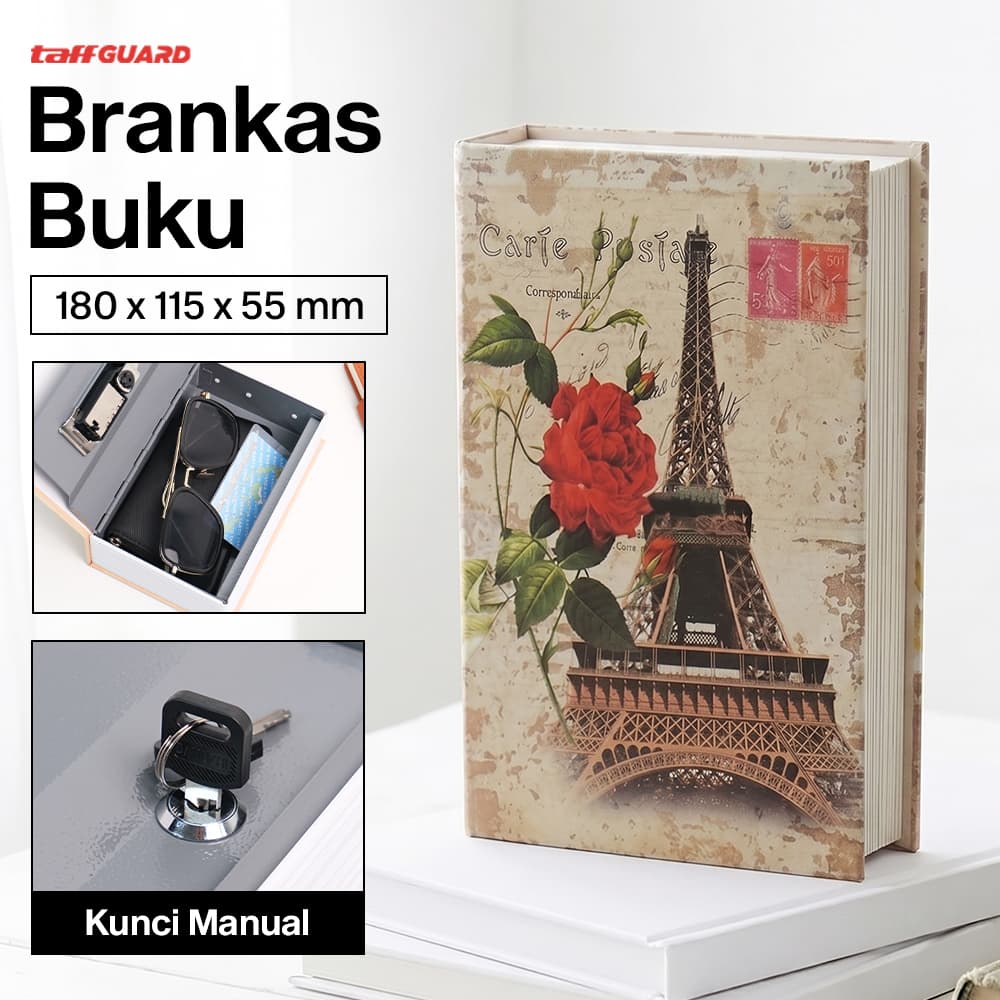 Kotak Buku Novel Hidden Security Box Book Key Lock Size S
