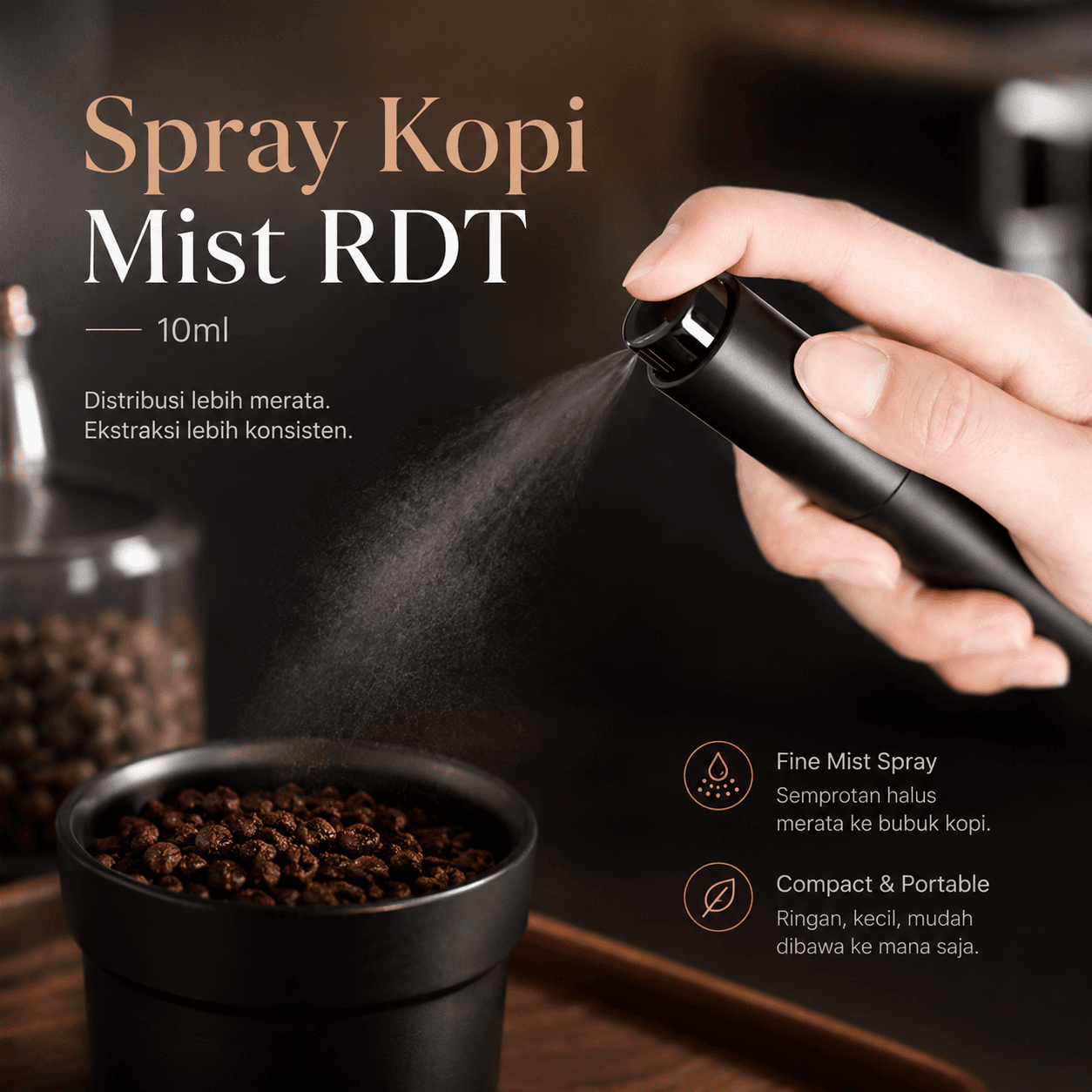 Botol Spray Kopi Atomizer Mist Coffee Beans RDT Technique 10ml - One Two Cups Botol Spray Kopi Mist Coffee Beans RDT Technique 10ml - WF10 HT9DBK_HITAM Botol Spray Kopi Atomizer Mist Coffee Beans RDT Technique 10ml - One Two Cups Botol Spray Kopi Mist Coffee Beans RDT Technique 10ml - WF10 HT9DBK_HITAM