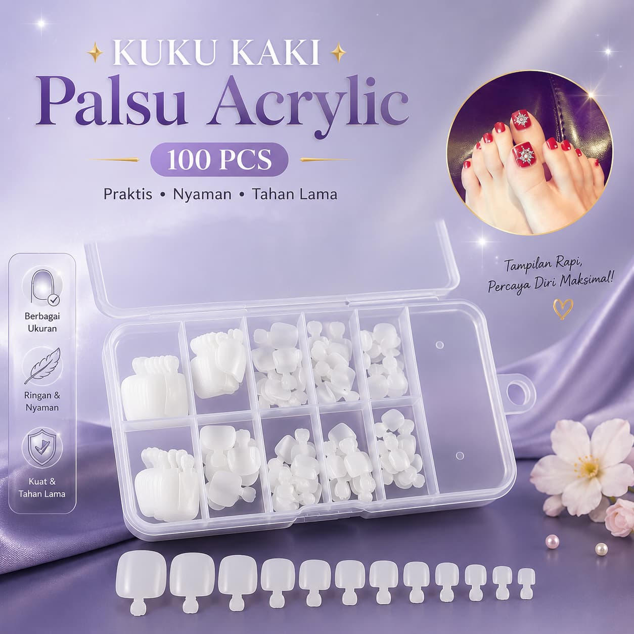 Kuku Kaki Palsu Tempel Fake Toenails Acrylic Nail Art 100 PCS - Biutte.co Kuku Kaki Palsu Tempel Fake Toenails Acrylic Nail Art 100PCS - SB-10 HR5KWH_PUTIH Kuku Kaki Palsu Tempel Fake Toenails Acrylic Nail Art 100 PCS - Biutte.co Kuku Kaki Palsu Tempel Fake Toenails Acrylic Nail Art 100PCS - SB-10 HR5KWH_PUTIH