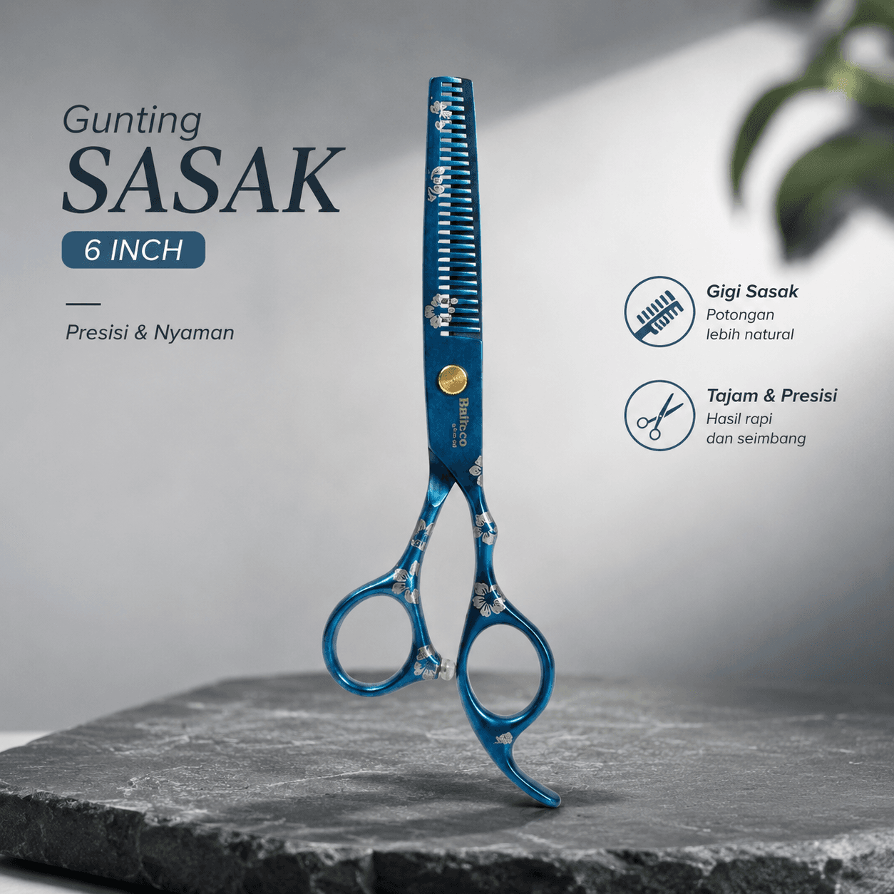 Gunting Sasak Barber Hairdressing Scissors 6 Inch
