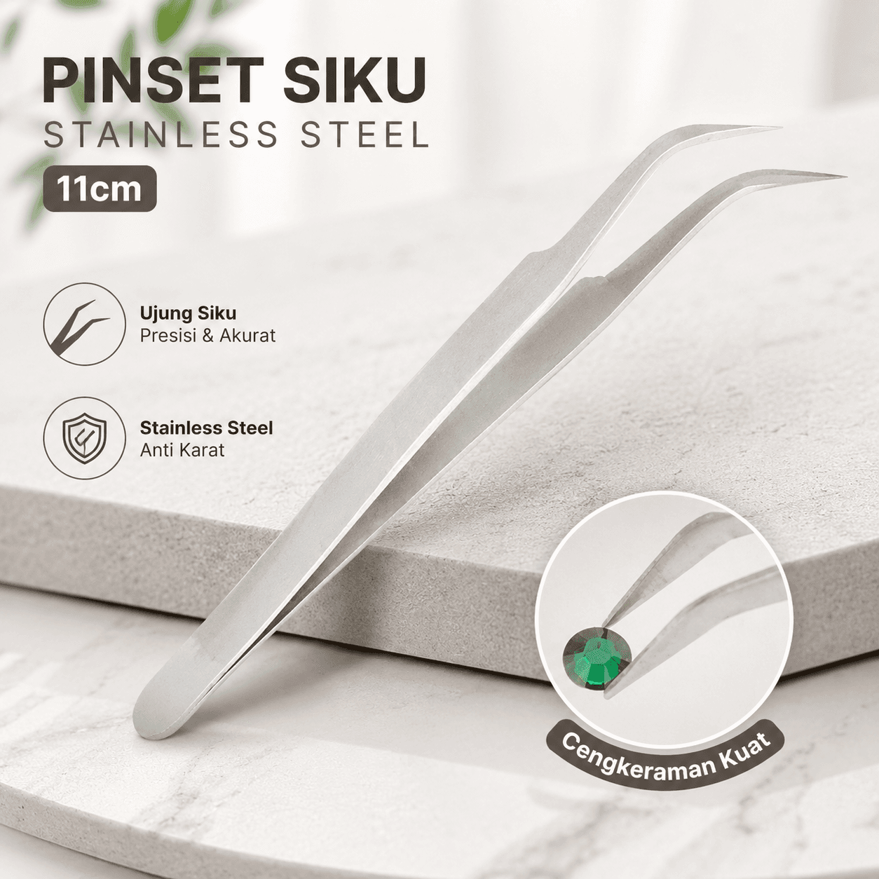 Pinset Siku Stainless Steel Pinset Elektronik Presisi 11cm