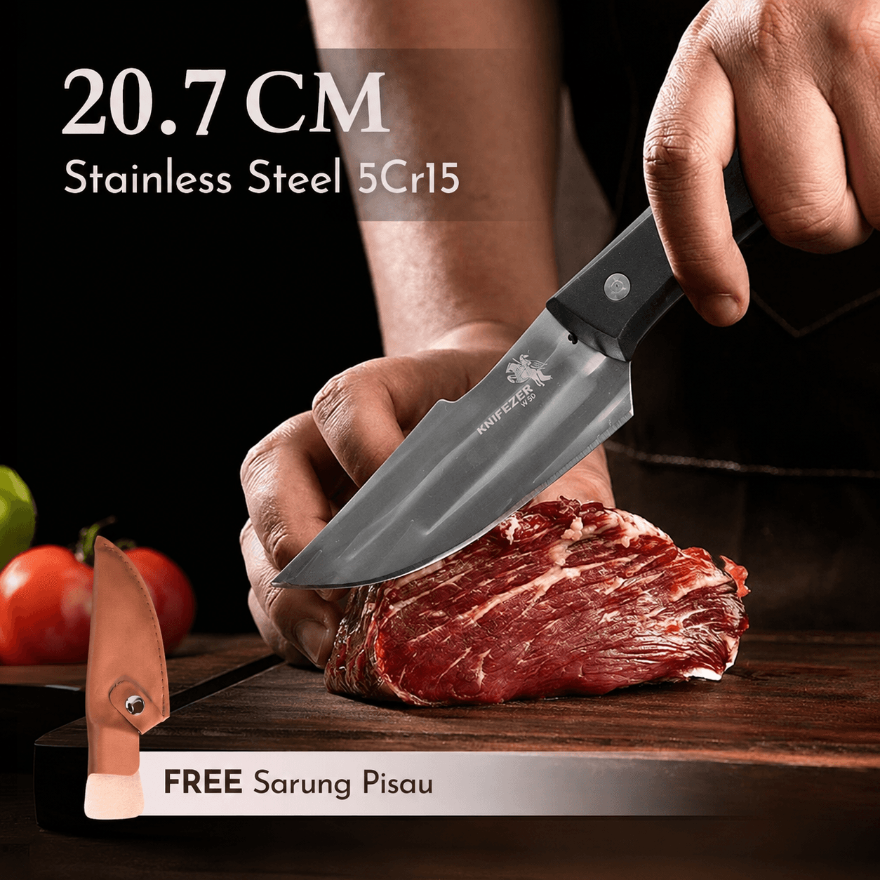 Pisau Daging Stainless Steel 5Cr15 Forged Butcher Knife