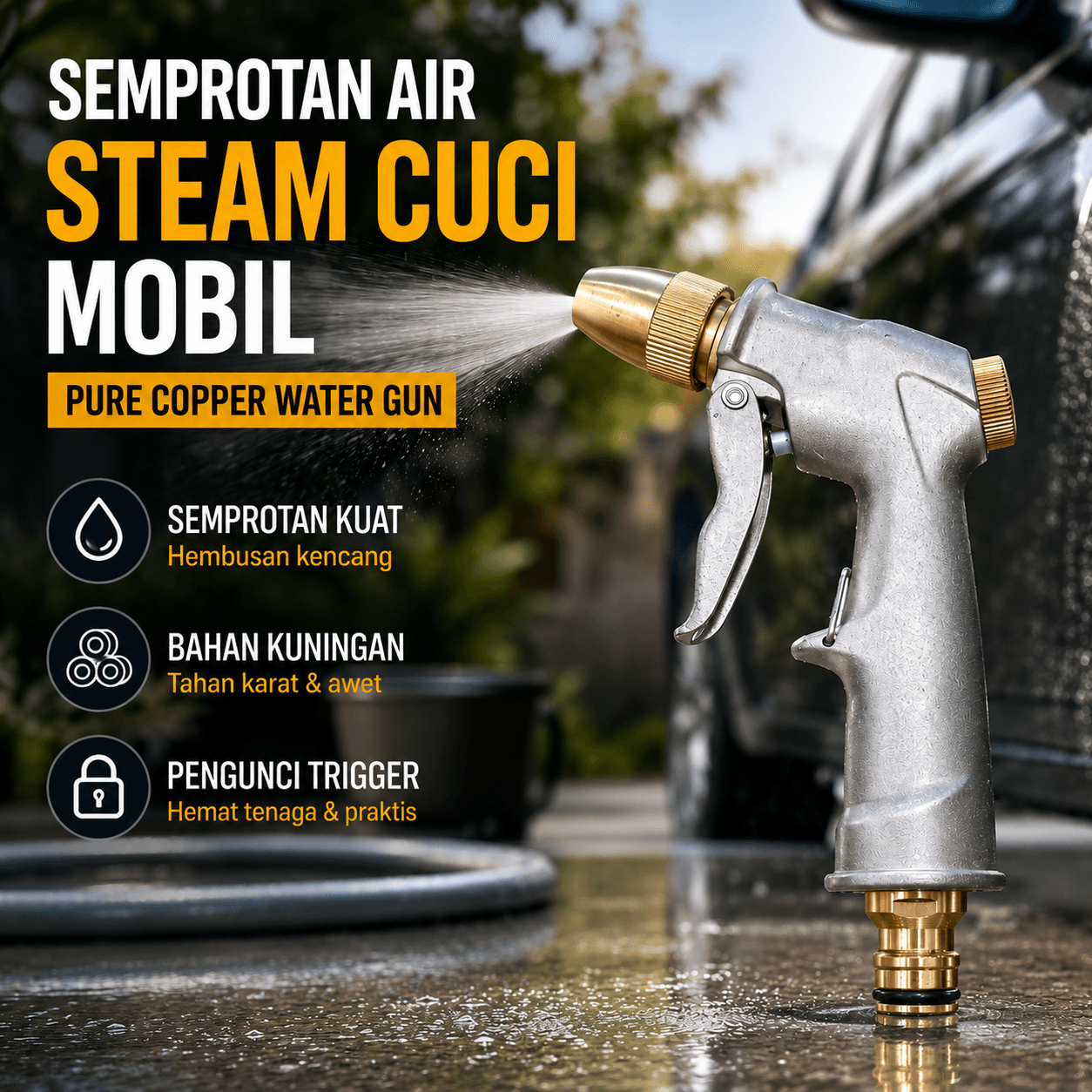 Semprotan Air Steam Cuci Mobil Pure Copper Water - Carzkool Semprotan Air Steam Cuci Mobil Pure Copper Water Gun - CZ207 HX8XSV_SILVER Semprotan Air Steam Cuci Mobil Pure Copper Water - Carzkool Semprotan Air Steam Cuci Mobil Pure Copper Water Gun - CZ207 HX8XSV_SILVER