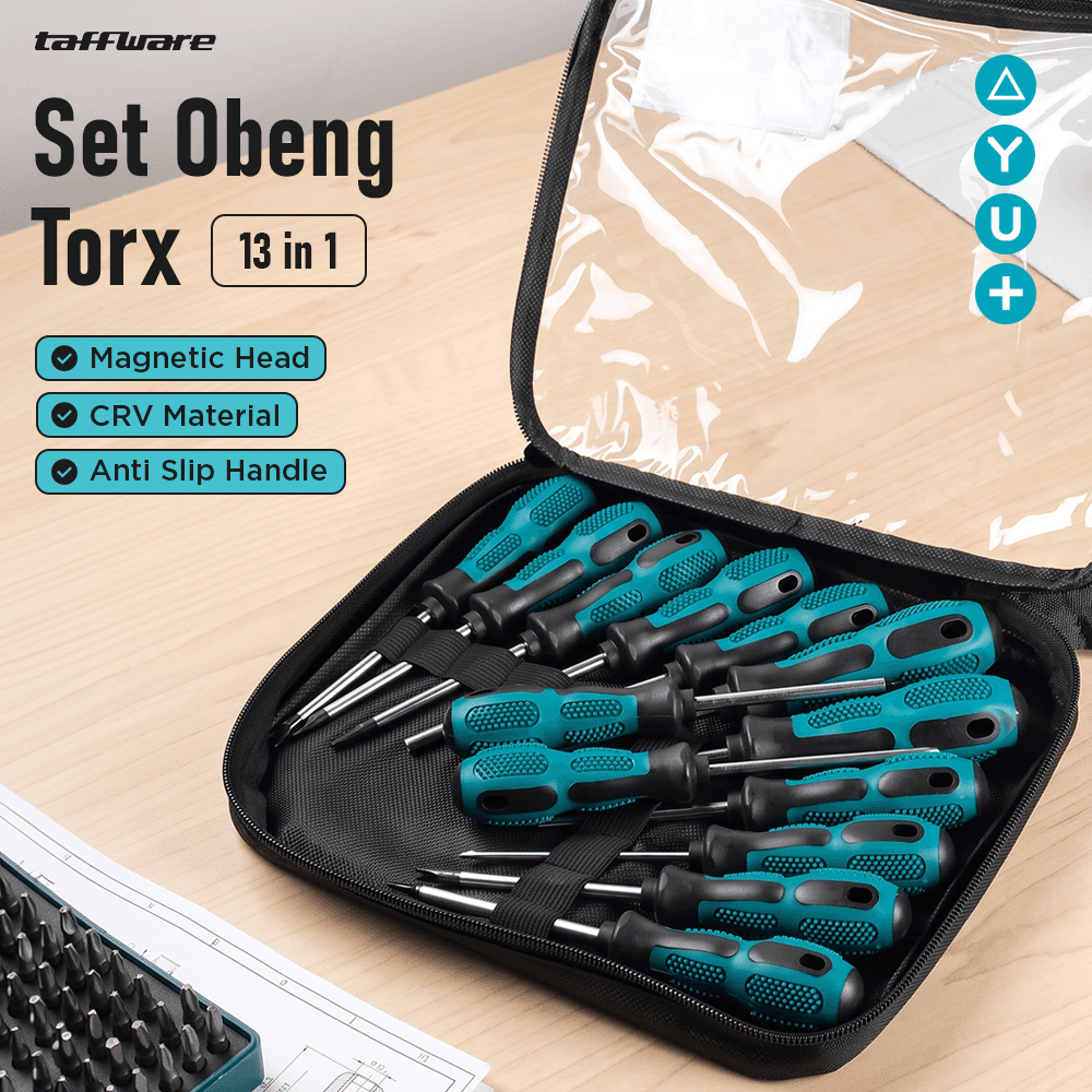 Obeng Set Torx Screwdriver Bit Household Repair Tools 13 PCS