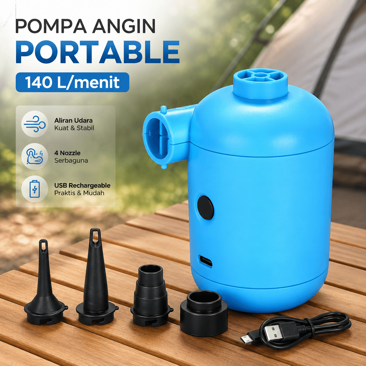 Pompa Angin Kasur Angin Portable Electric Air Pump Inflatable - Stermay Pompa Angin Kasur Angin Portable Electric Air Pump Inflatable - HT426 THHOBL_BIRU Pompa Angin Kasur Angin Portable Electric Air Pump Inflatable - Stermay Pompa Angin Kasur Angin Portable Electric Air Pump Inflatable - HT426 THHOBL_BIRU