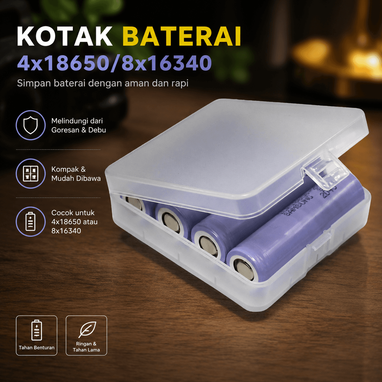 Casing Baterai Transparan Transparent Battery Case