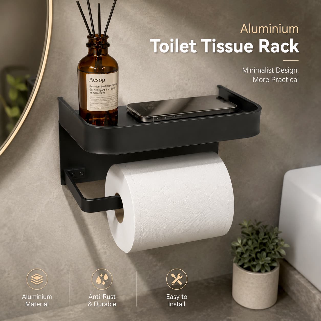 Tempat Tisu Toilet Rak Gantung Kamar Mandi Storage Rack - KODASW Tempat Tisu Toilet Rak Gantung Kamar Mandi Tissue Storage Rack - HJ18 HKSVBK_HITAM Tempat Tisu Toilet Rak Gantung Kamar Mandi Storage Rack - KODASW Tempat Tisu Toilet Rak Gantung Kamar Mandi Tissue Storage Rack - HJ18 HKSVBK_HITAM