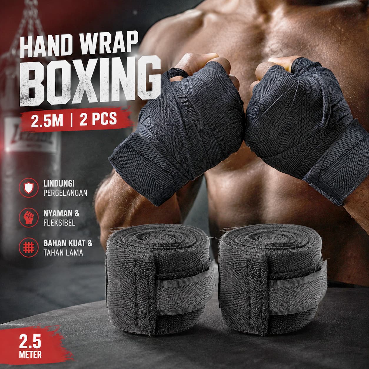 Hand Wrap Boxing Muay Thai Wrist Bandage 2.5M 2 PCS - ZEESPORT Hand Wrap Boxing Muay Thai Wrist Bandage 2.5M 2 PCS - ZS-316 SEQMBK_HITAM Hand Wrap Boxing Muay Thai Wrist Bandage 2.5M 2 PCS - ZEESPORT Hand Wrap Boxing Muay Thai Wrist Bandage 2.5M 2 PCS - ZS-316 SEQMBK_HITAM
