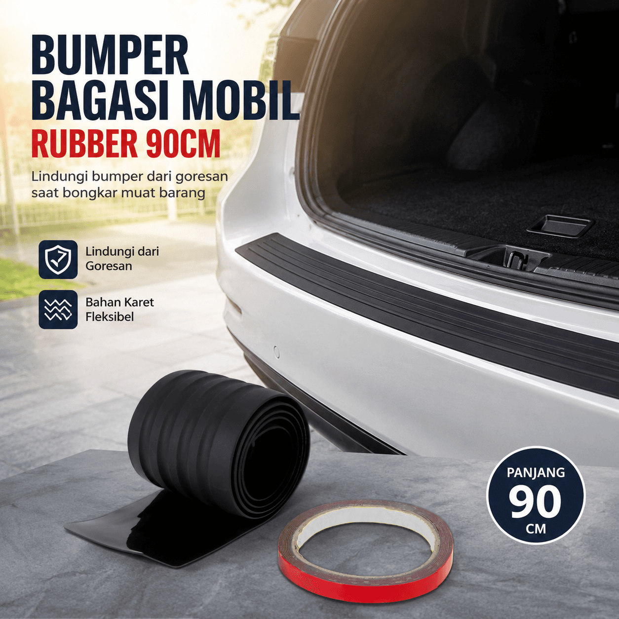 Bumper Bagasi Belakang Mobil Universal Car Trunk Rubber