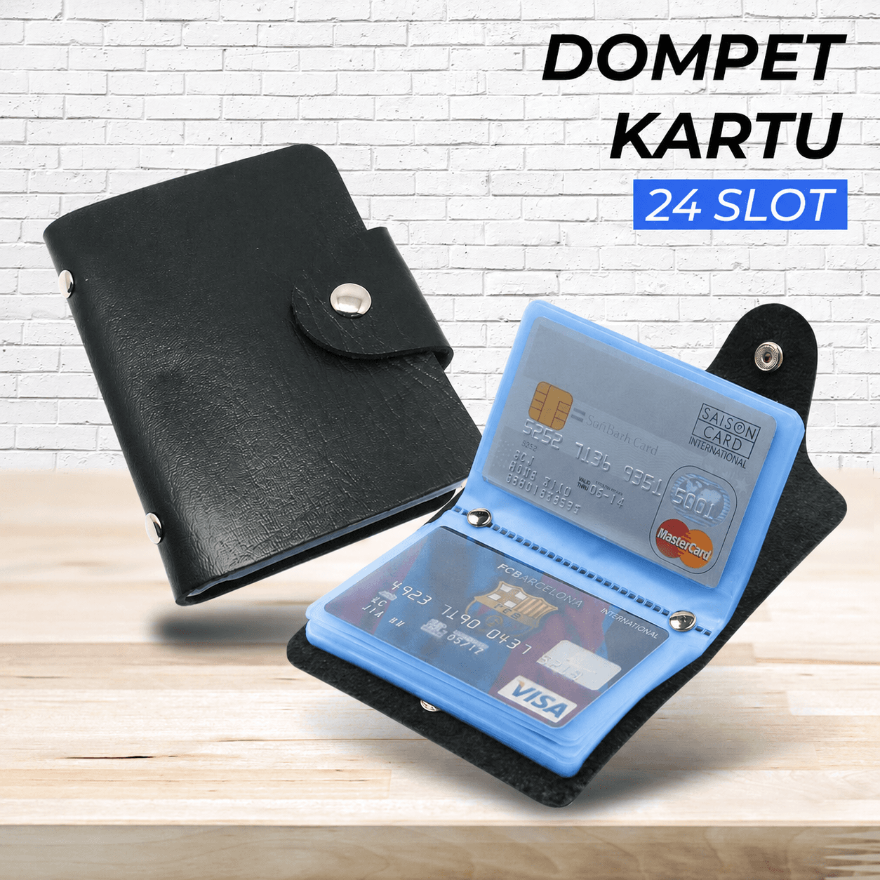Dompet Kartu Minimalis Card Wallet Kulit PU 24 Slot - Dompet Kartu Minimalis Card Wallet Kulit PU 24 Slot - C170 OT57BK_HITAM Dompet Kartu Minimalis Card Wallet Kulit PU 24 Slot - Dompet Kartu Minimalis Card Wallet Kulit PU 24 Slot - C170 OT57BK_HITAM