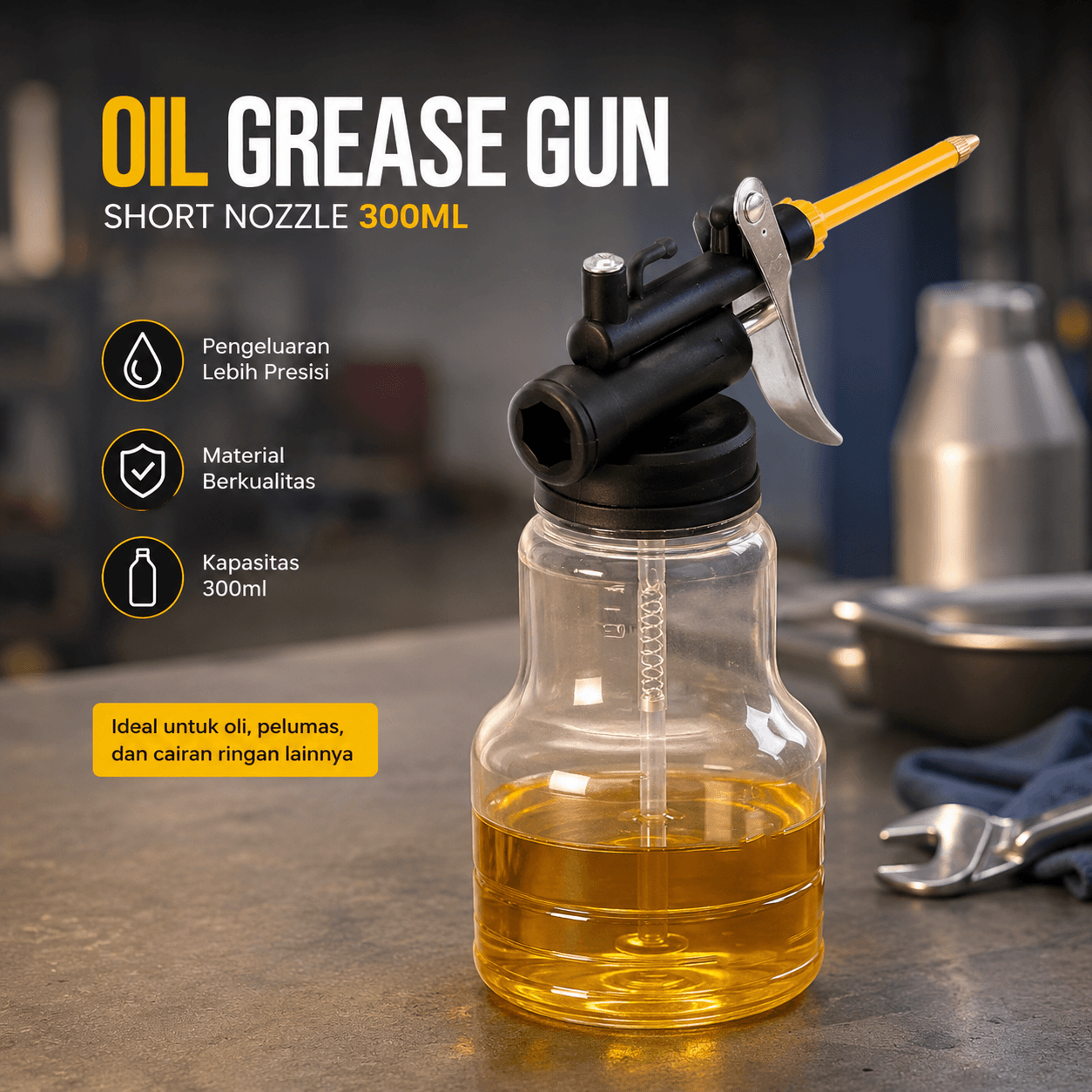 Botol Minyak Pelumas Semprotan Oil Grease Short Nozzle
