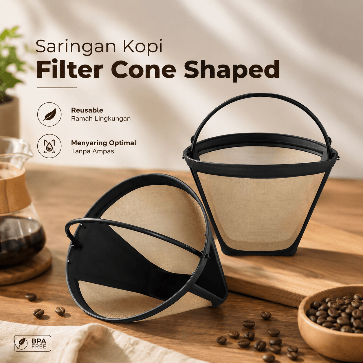 Saringan Kopi Filter Cone Shaped Coffee Dripper 1 PCS