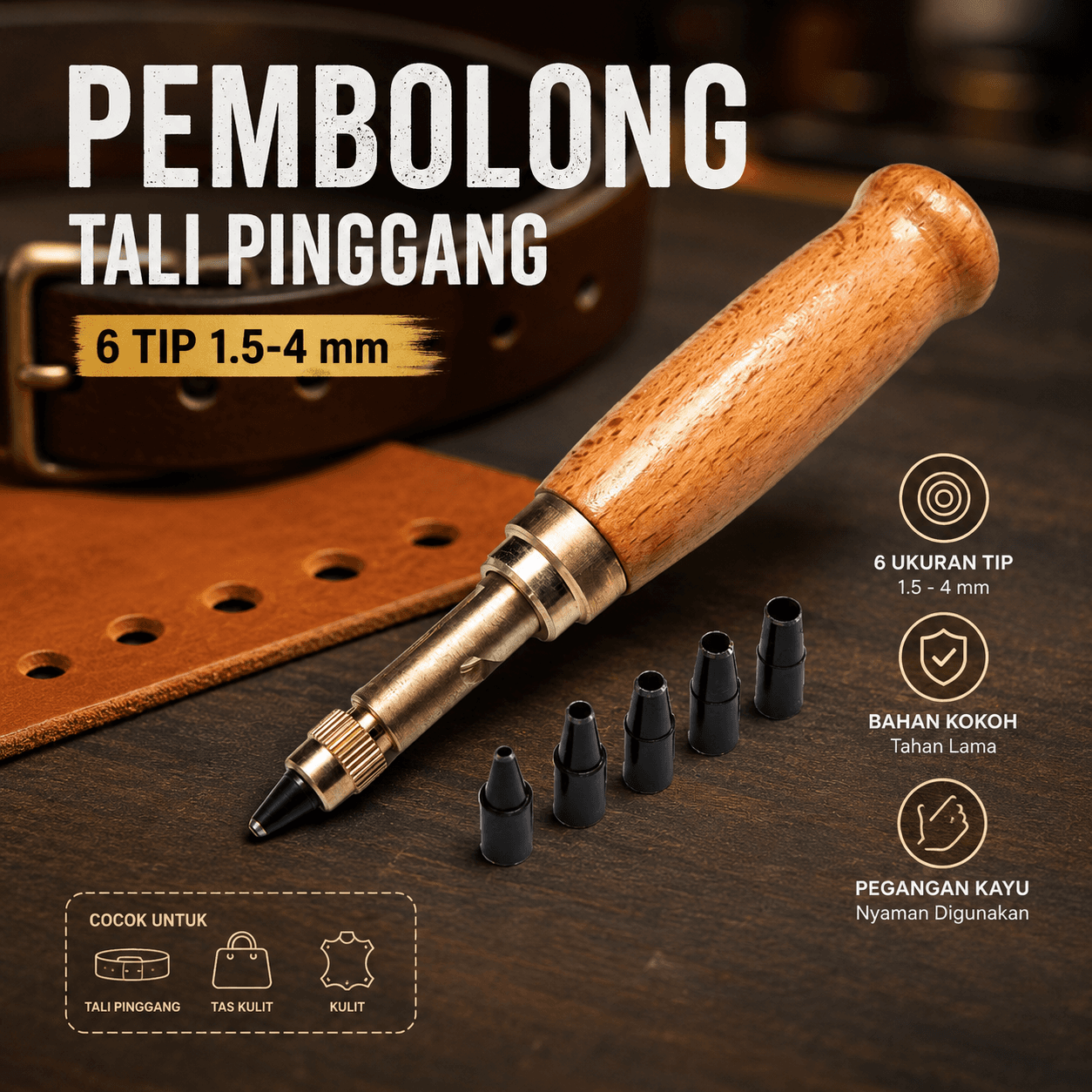 Alat Pembolong Tali Pinggang Hole Punch 6 Tip 1.5-4mm - MIUSIE Alat Pembolong Tali Pinggang Hole Punch 6 Tip 1.5-4mm - MU0179 HAQMBZ_BRONZE Alat Pembolong Tali Pinggang Hole Punch 6 Tip 1.5-4mm - MIUSIE Alat Pembolong Tali Pinggang Hole Punch 6 Tip 1.5-4mm - MU0179 HAQMBZ_BRONZE