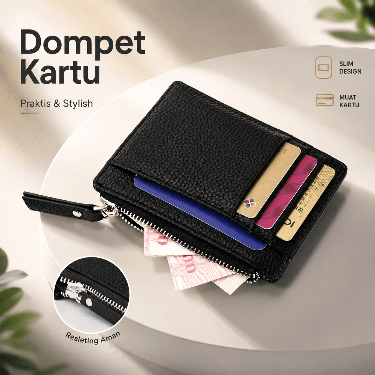 Dompet Kartu Bahan Kulit ID Card Holder Slim Design