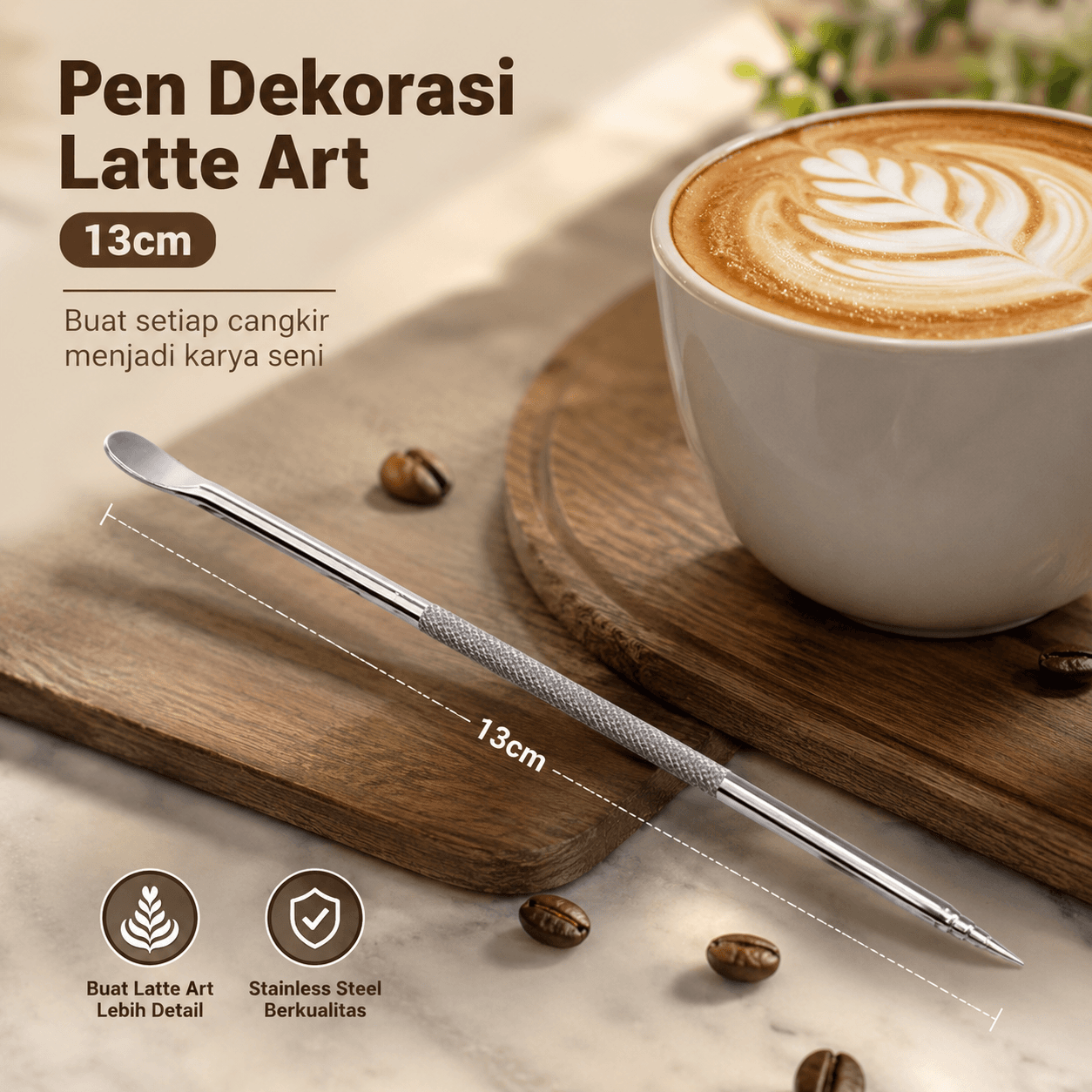 Pen Dekorasi Kopi Barista Latte Art Espresso 13cm - One Two Cups Jarum Pen Dekorasi Kopi Barista Latte Art Needle 13cm - F3F27 HX01SV_SILVER Pen Dekorasi Kopi Barista Latte Art Espresso 13cm - One Two Cups Jarum Pen Dekorasi Kopi Barista Latte Art Needle 13cm - F3F27 HX01SV_SILVER