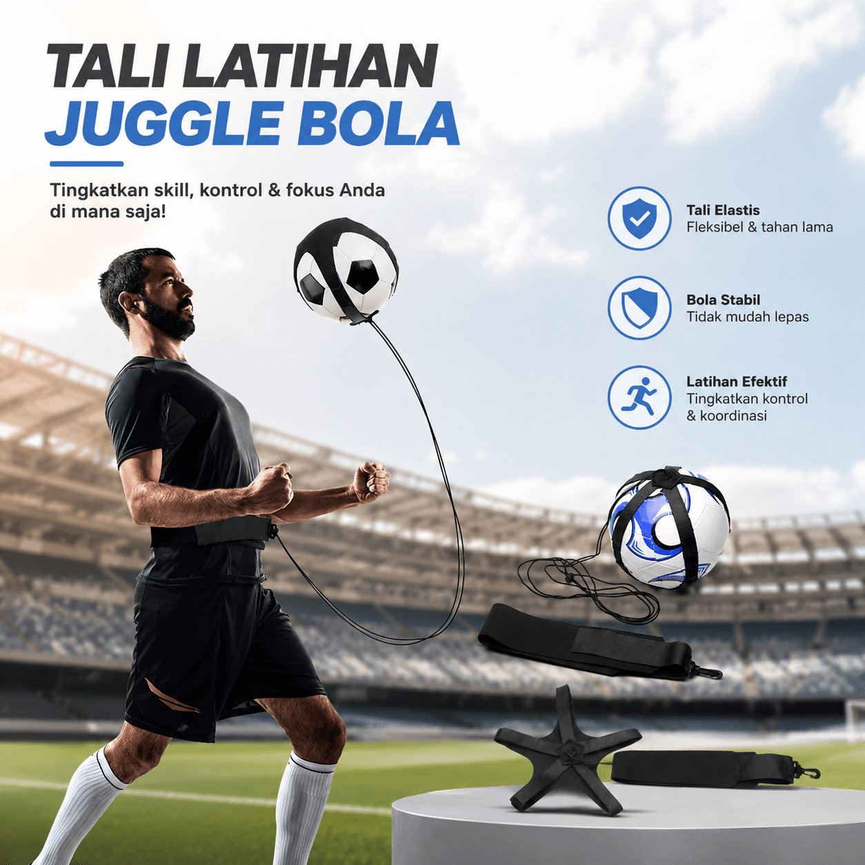 Soccer Ball Juggle Training Tali Latihan Sepak Bola - SKILLET Soccer Ball Juggle Training Tali Latihan Sepak Bola - SKT5 HR6TBK_HITAM Soccer Ball Juggle Training Tali Latihan Sepak Bola - SKILLET Soccer Ball Juggle Training Tali Latihan Sepak Bola - SKT5 HR6TBK_HITAM