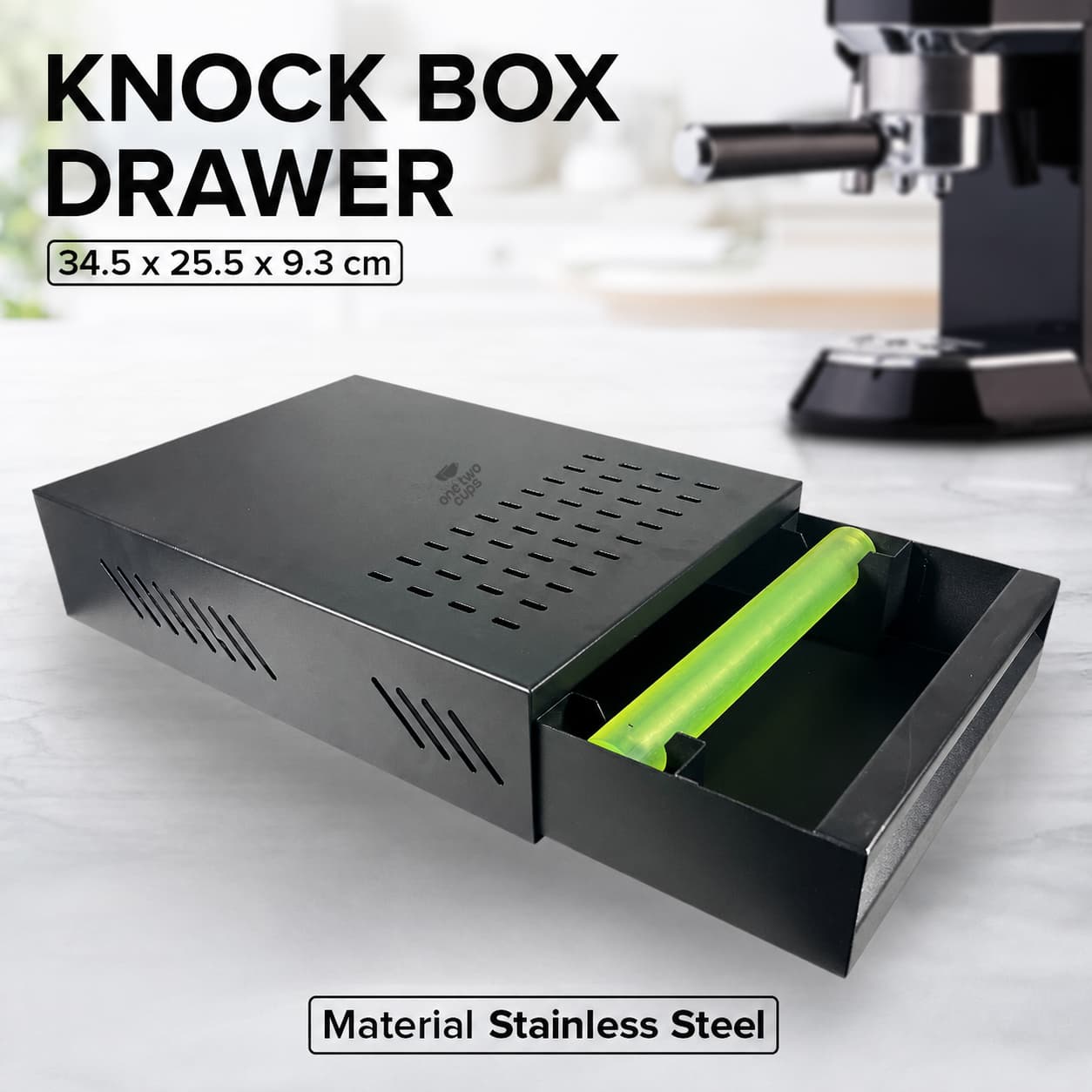 Wadah Ampas Kopi Espresso Knock Box Model Laci Stainless