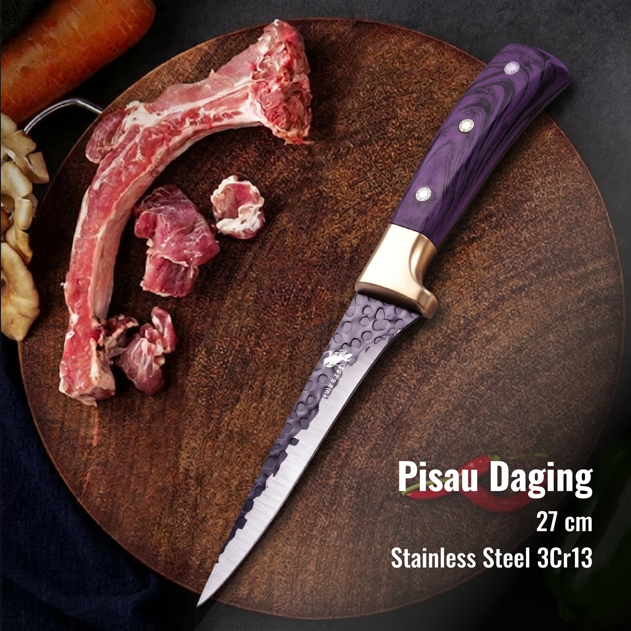 Pisau Daging Fillet Stainless Steel 3Cr13 Forged Boning Knife