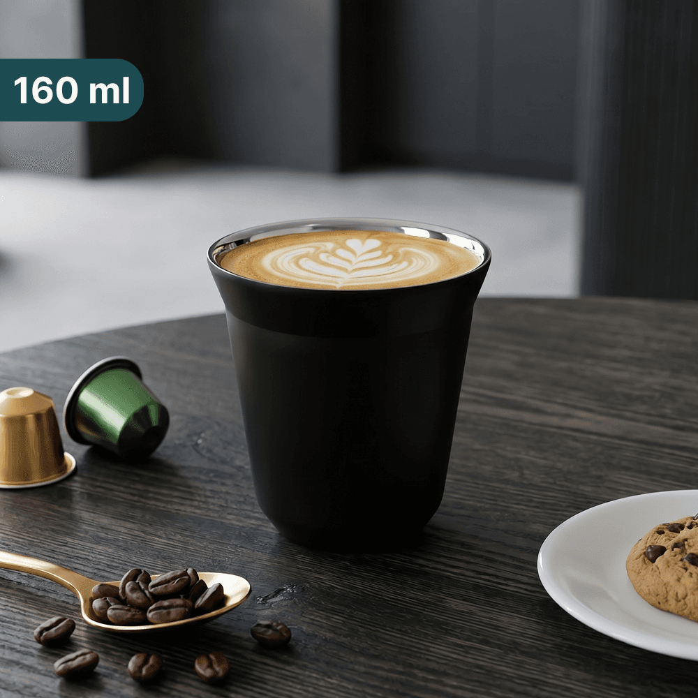 Gelas Stainless Steel 304 Double Layer Coffee Cup - Leeseph Gelas Stainless Steel Korea Double Wall Glass - L30 HTANBK_160ML_HITAM Gelas Stainless Steel 304 Double Layer Coffee Cup - Leeseph Gelas Stainless Steel Korea Double Wall Glass - L30 HTANBK_160ML_HITAM