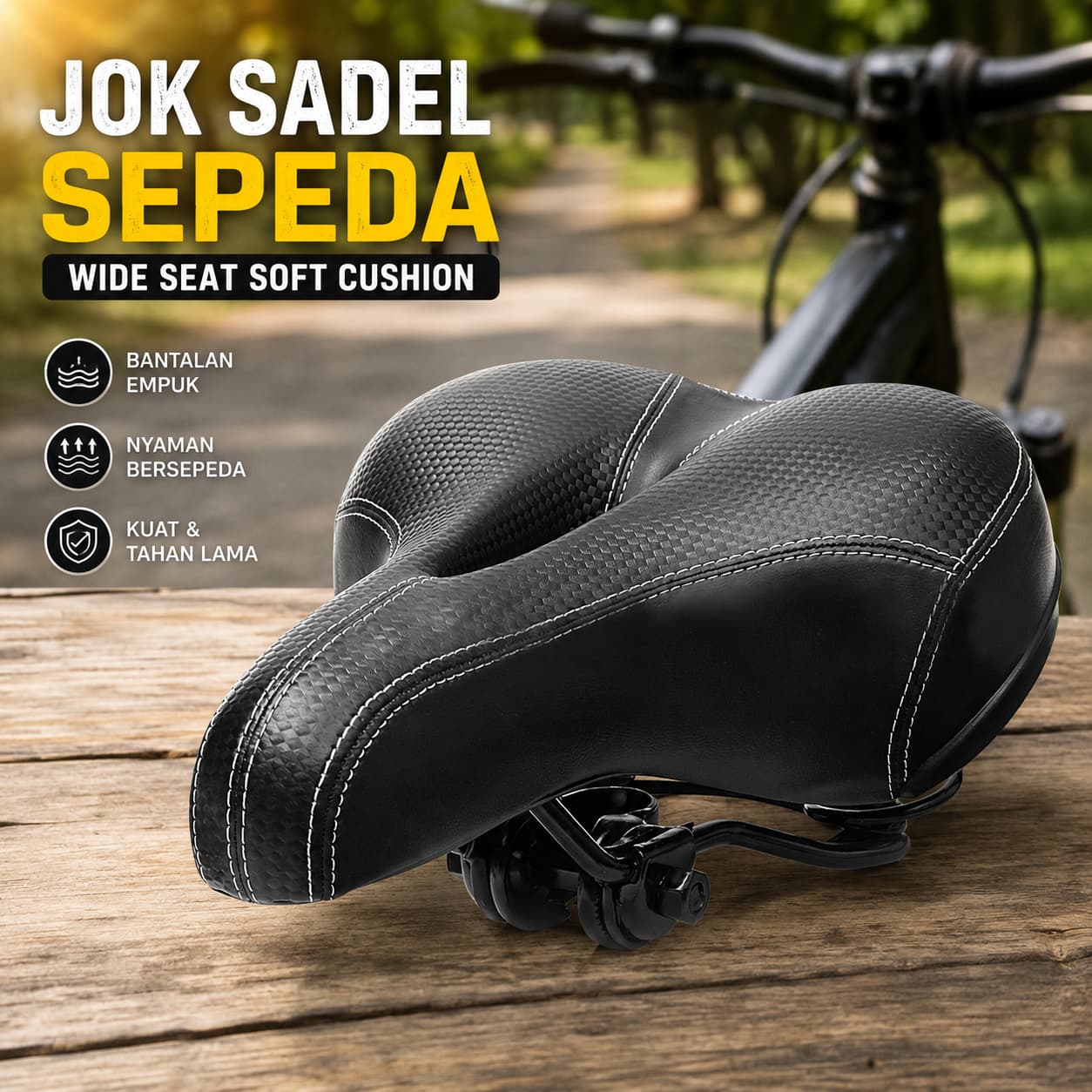 Jok Sadel Sepeda Bike Saddle Wide Seat Soft Pad Cushion