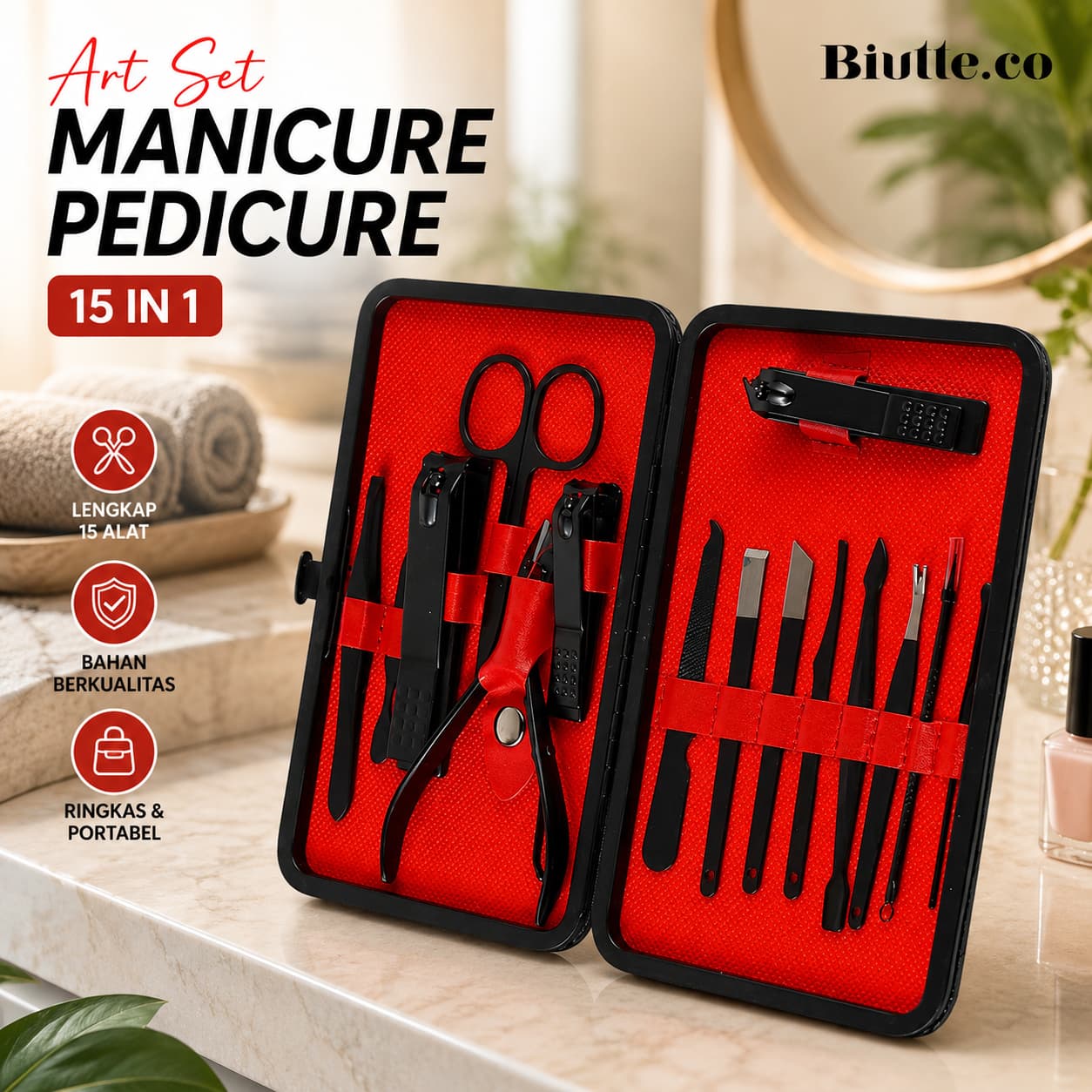 Art Set Manicure Pedicure Gunting Kuku 15in1