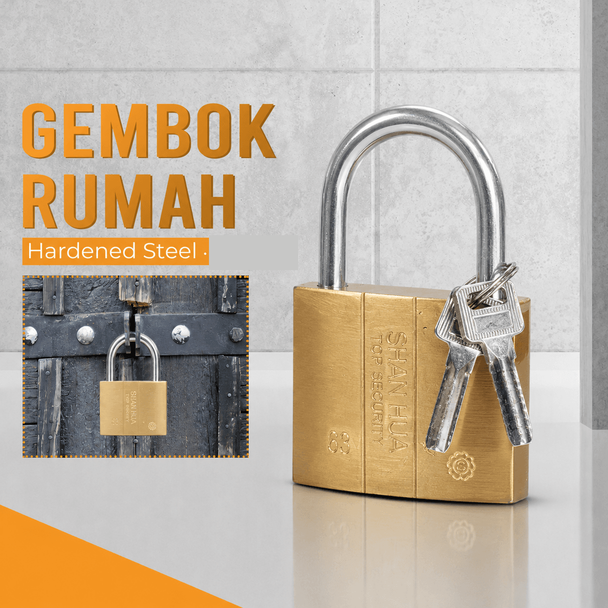 AI HUAN Gembok Rumah Anti Maling Padlock Hardened Steel