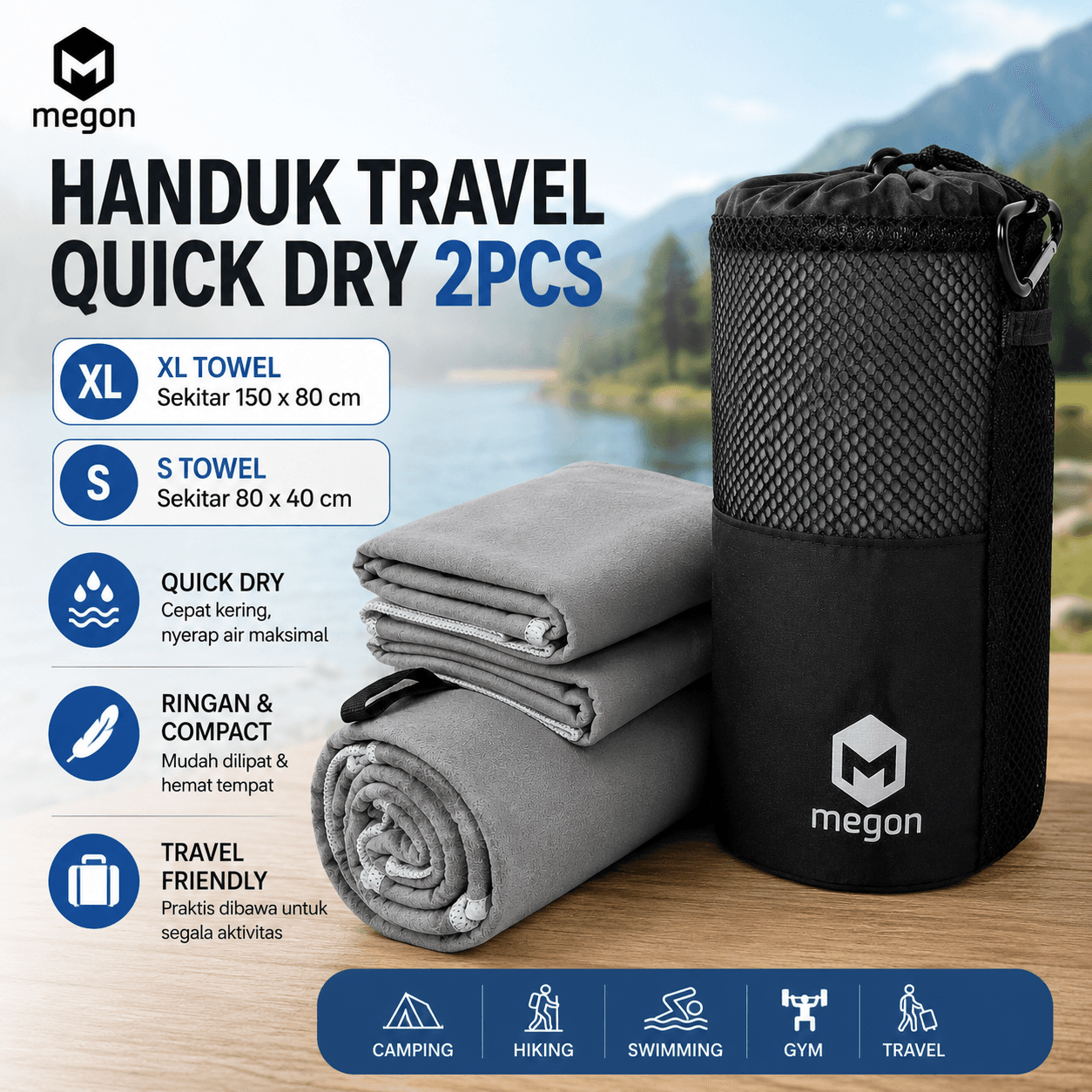 Handuk Travel Quick Dry 2PCS