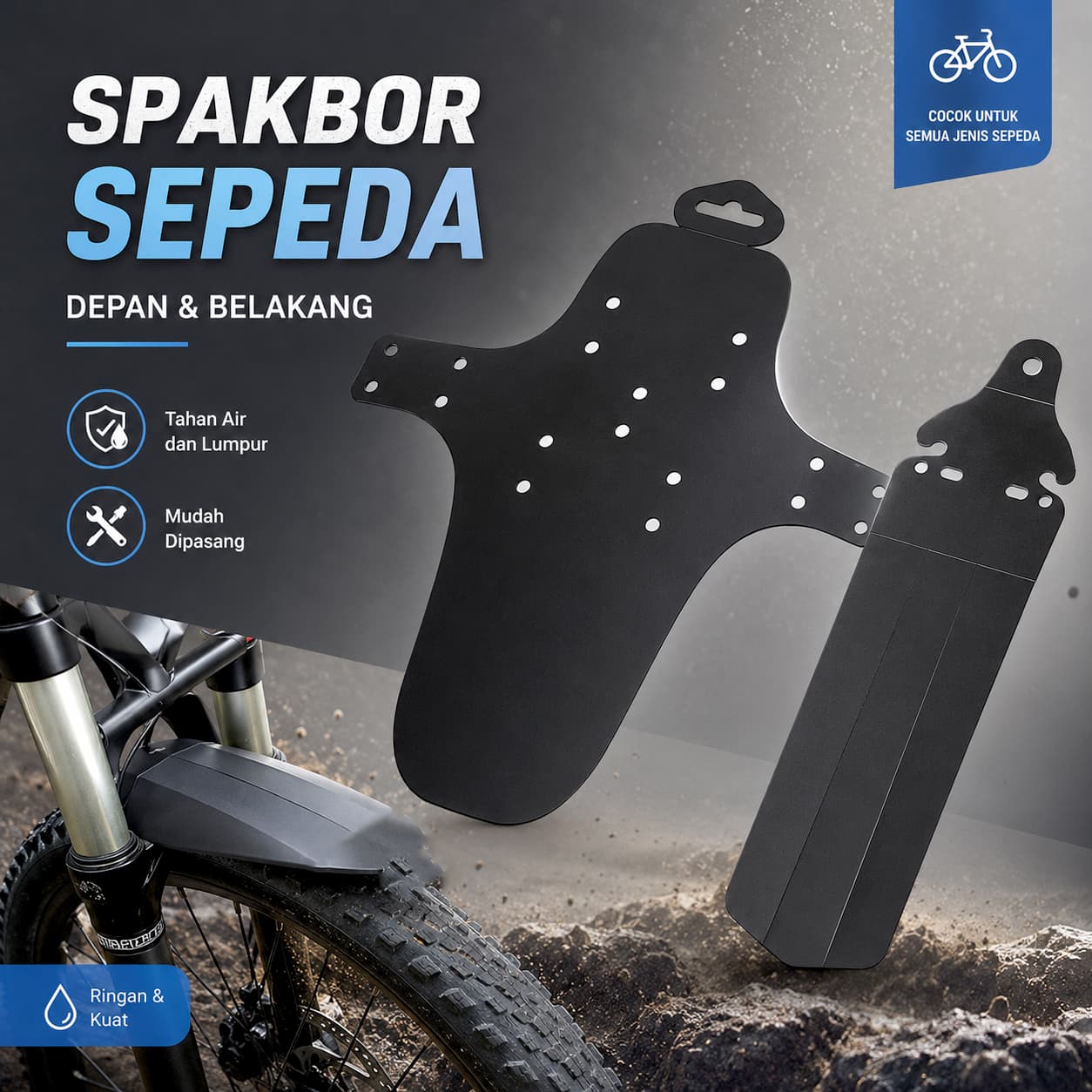 Spakbor Fender Depan Belakang Sepeda Gunung MTB - Spakbor Fender Depan Belakang Sepeda Gunung MTB - HF0034300 SEM3BK_HITAM Spakbor Fender Depan Belakang Sepeda Gunung MTB - Spakbor Fender Depan Belakang Sepeda Gunung MTB - HF0034300 SEM3BK_HITAM