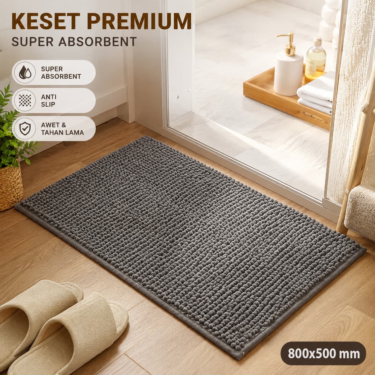 Keset Dapur Kamar Mandi Premium Super Absorbent 800x500mm - Qualitell Keset Dapur Kamar Mandi Premium Super Absorbent 800x500mm HZ43GY_GRAY Keset Dapur Kamar Mandi Premium Super Absorbent 800x500mm - Qualitell Keset Dapur Kamar Mandi Premium Super Absorbent 800x500mm HZ43GY_GRAY