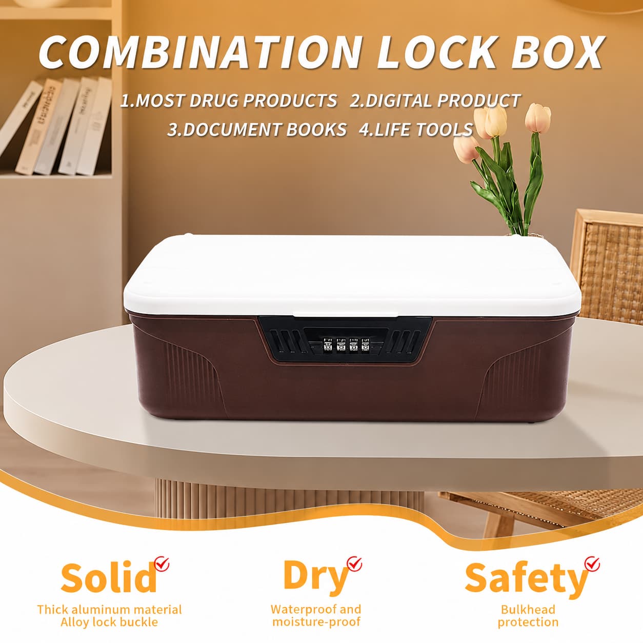 Kotak Brankas Safety Box Uang Dokumen Perhiasan Password Pin Lock