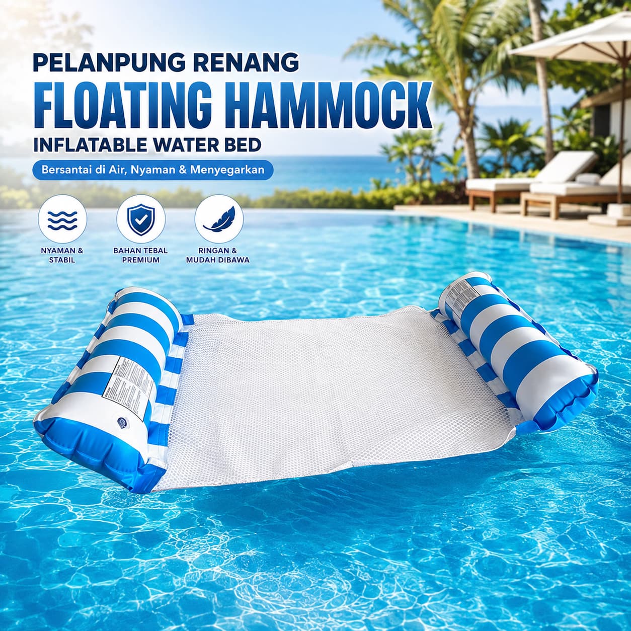 Pelampung Renang Floating Hammock Inflatable Water Bed - Doffy Pelampung Renang Floating Hammock Inflatable Water Bed - FDJ21 THCOBL_BIRU Pelampung Renang Floating Hammock Inflatable Water Bed - Doffy Pelampung Renang Floating Hammock Inflatable Water Bed - FDJ21 THCOBL_BIRU