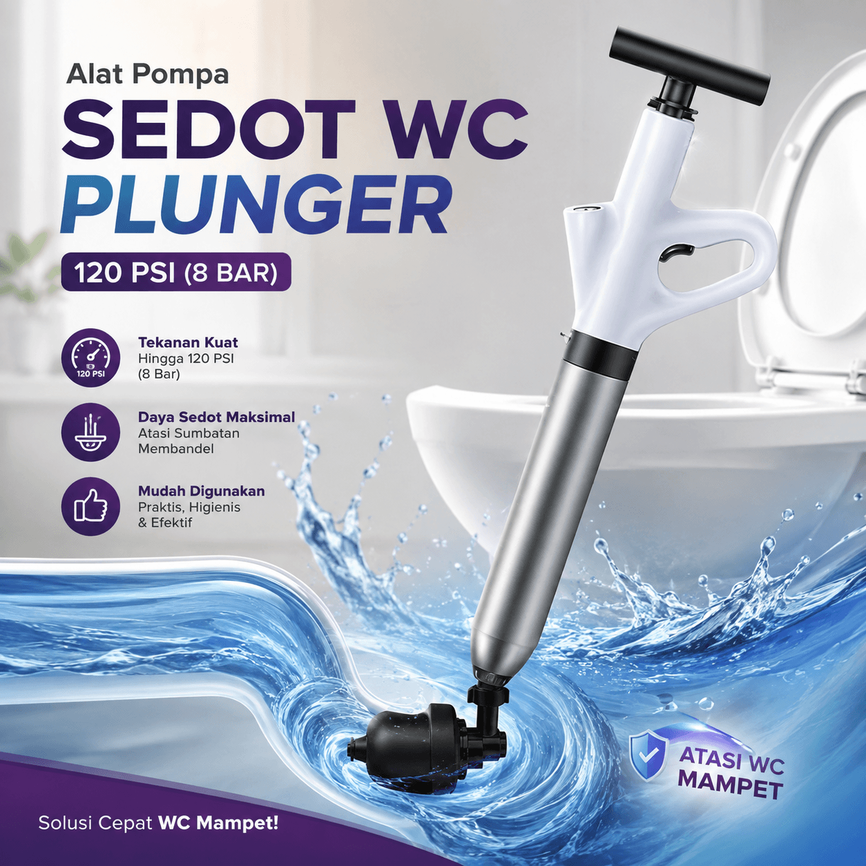 Alat Pompa Sedot WC Toilet Plunger High Pressure 3in1 - NUSIMBI Alat Pompa Sedot WC Toilet Plunger High Pressure 3in1 - HX-012B HKR6WH_PUTIH Alat Pompa Sedot WC Toilet Plunger High Pressure 3in1 - NUSIMBI Alat Pompa Sedot WC Toilet Plunger High Pressure 3in1 - HX-012B HKR6WH_PUTIH