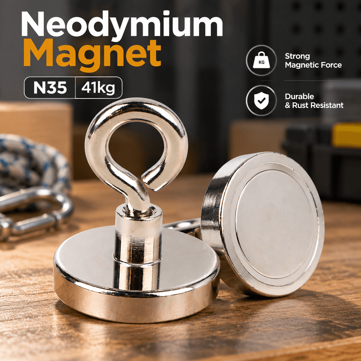 Magnet Gantungan Kuat Sheep Eye Hook Strong Neodymium N35