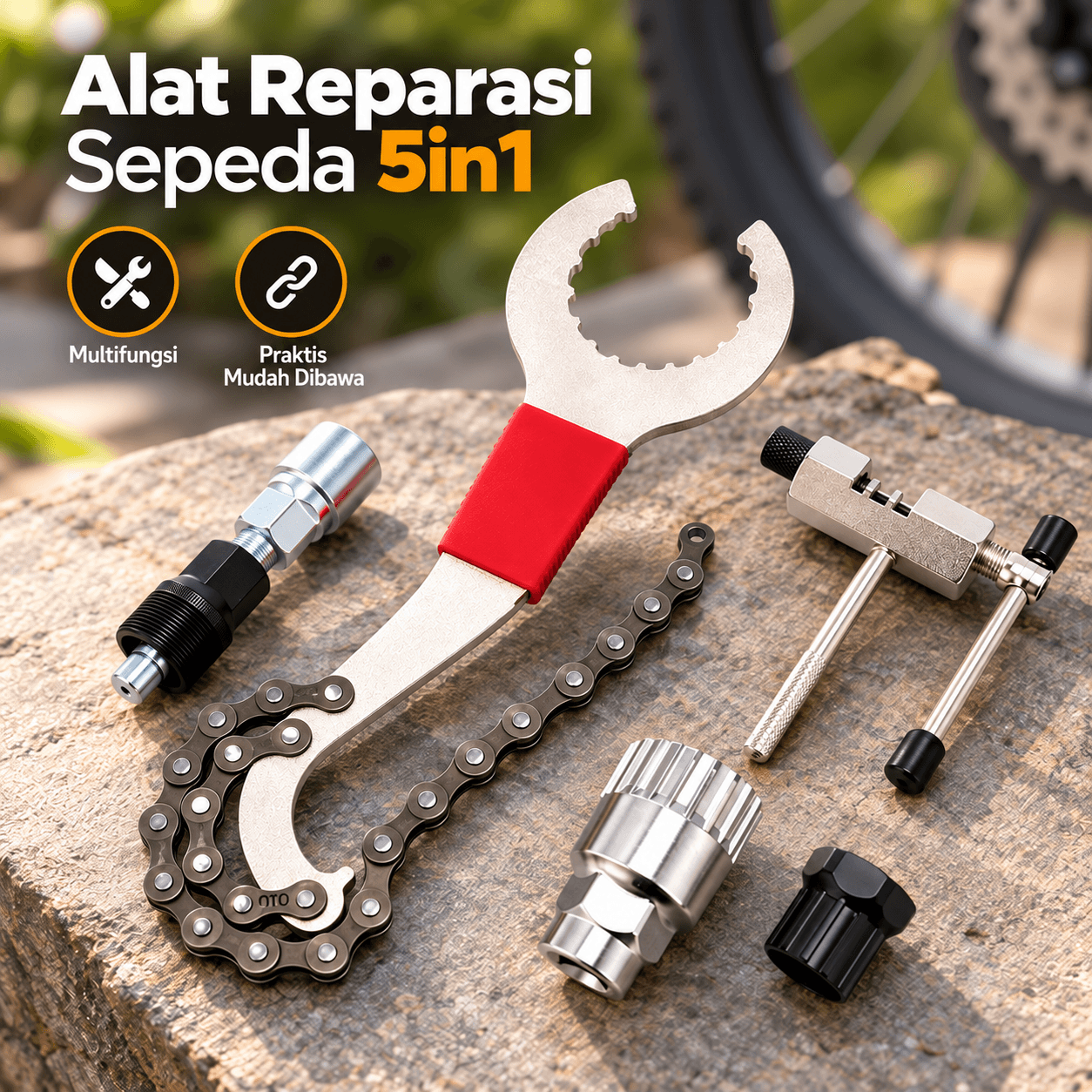 Set Alat Reparasi Sepeda 5in1 Kunci Crank BB Hollowtech Sprocket