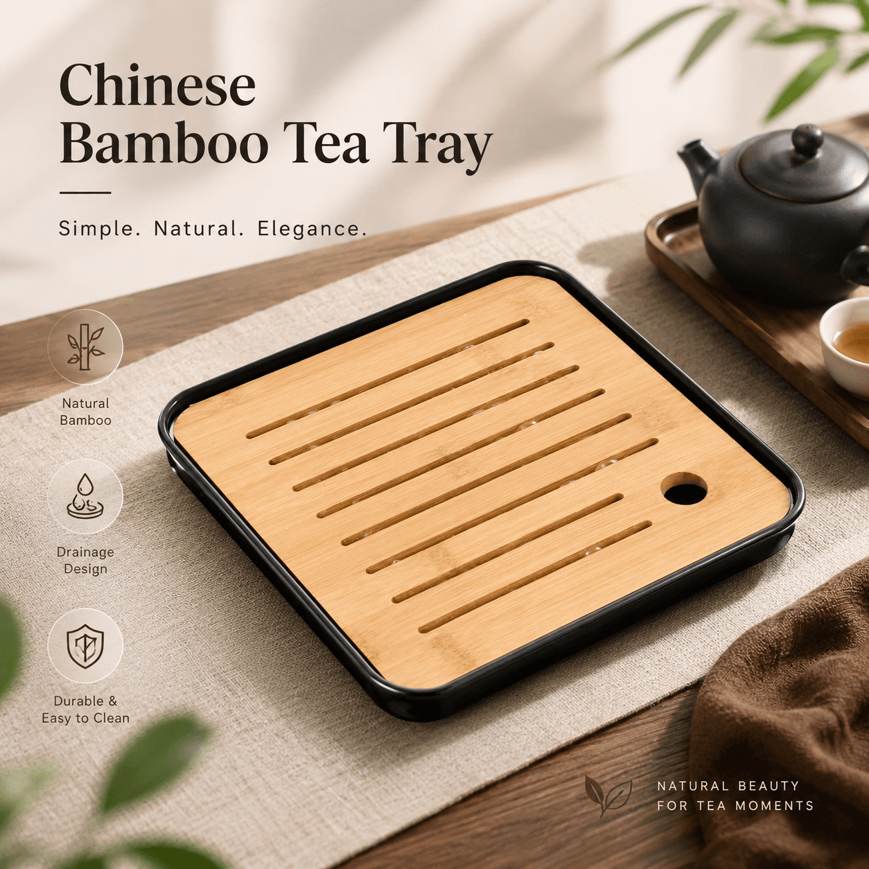 Tatakan Teh Chinese Bamboo Tea Tray